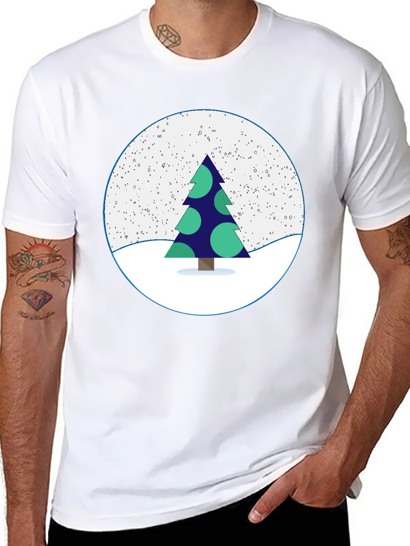 Festive Christmas Tree Graphic Tee - Holiday Style