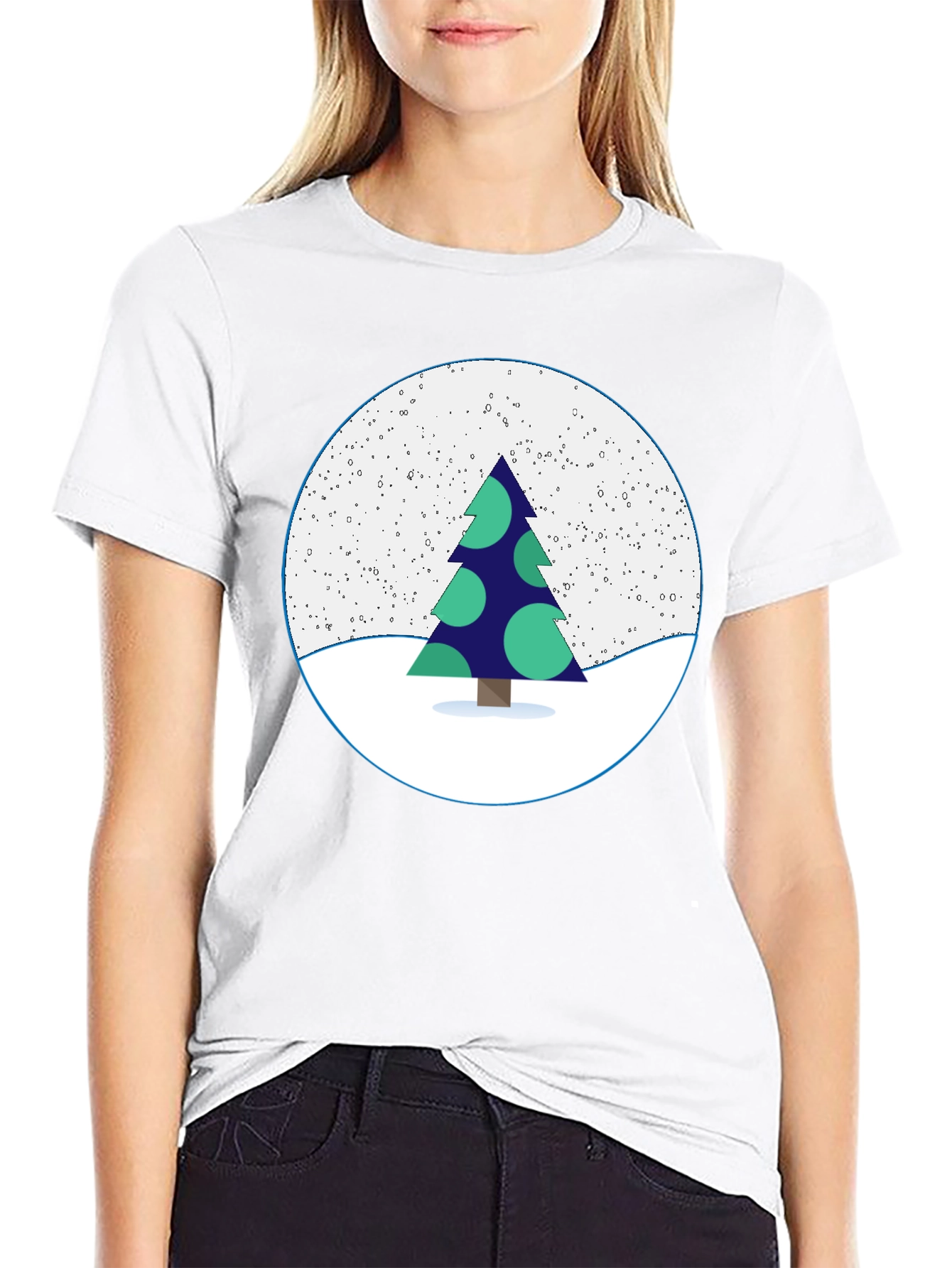 Festive Christmas Tree Graphic Tee - Holiday Style