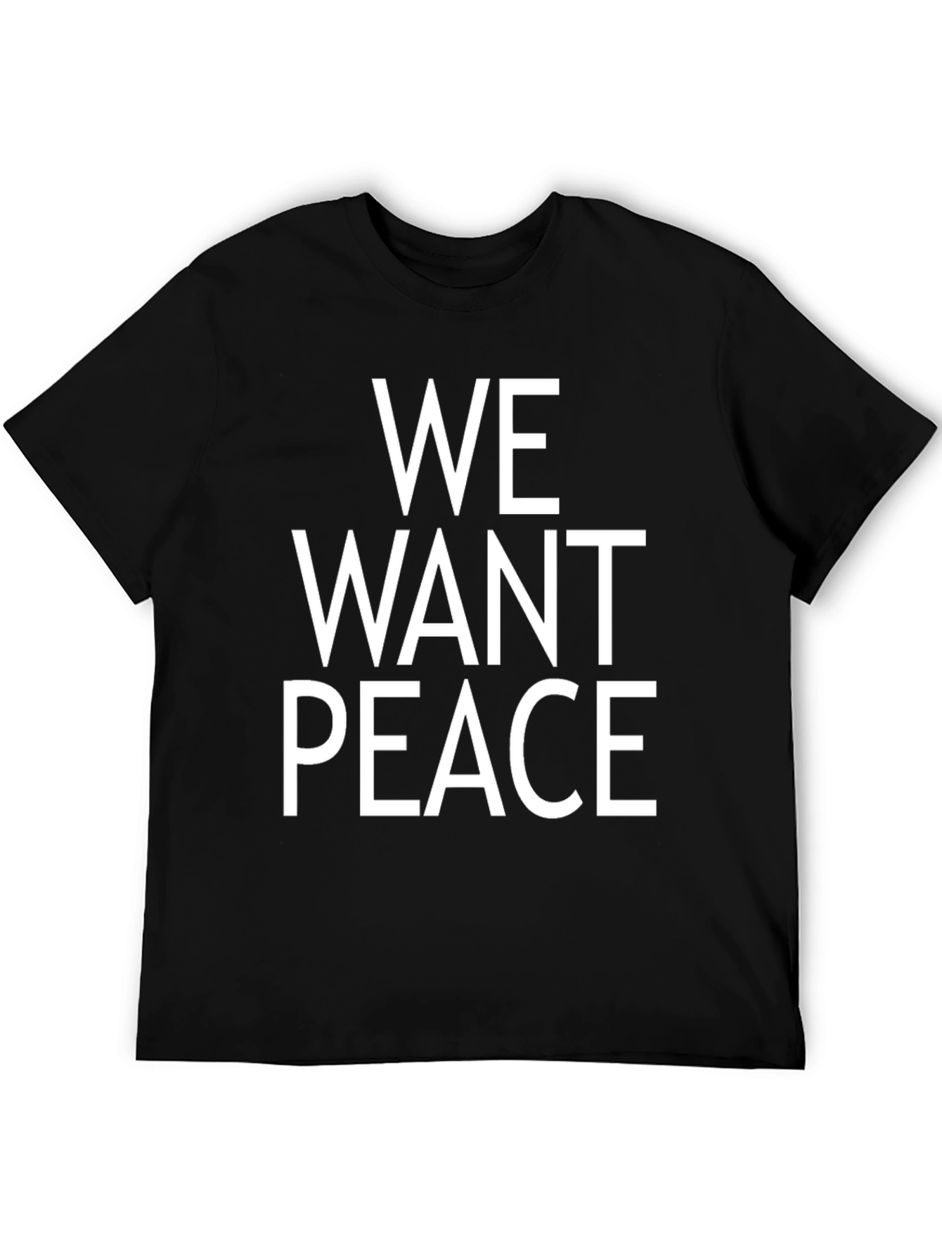 We Want Peace Black Graphic T-Shirt