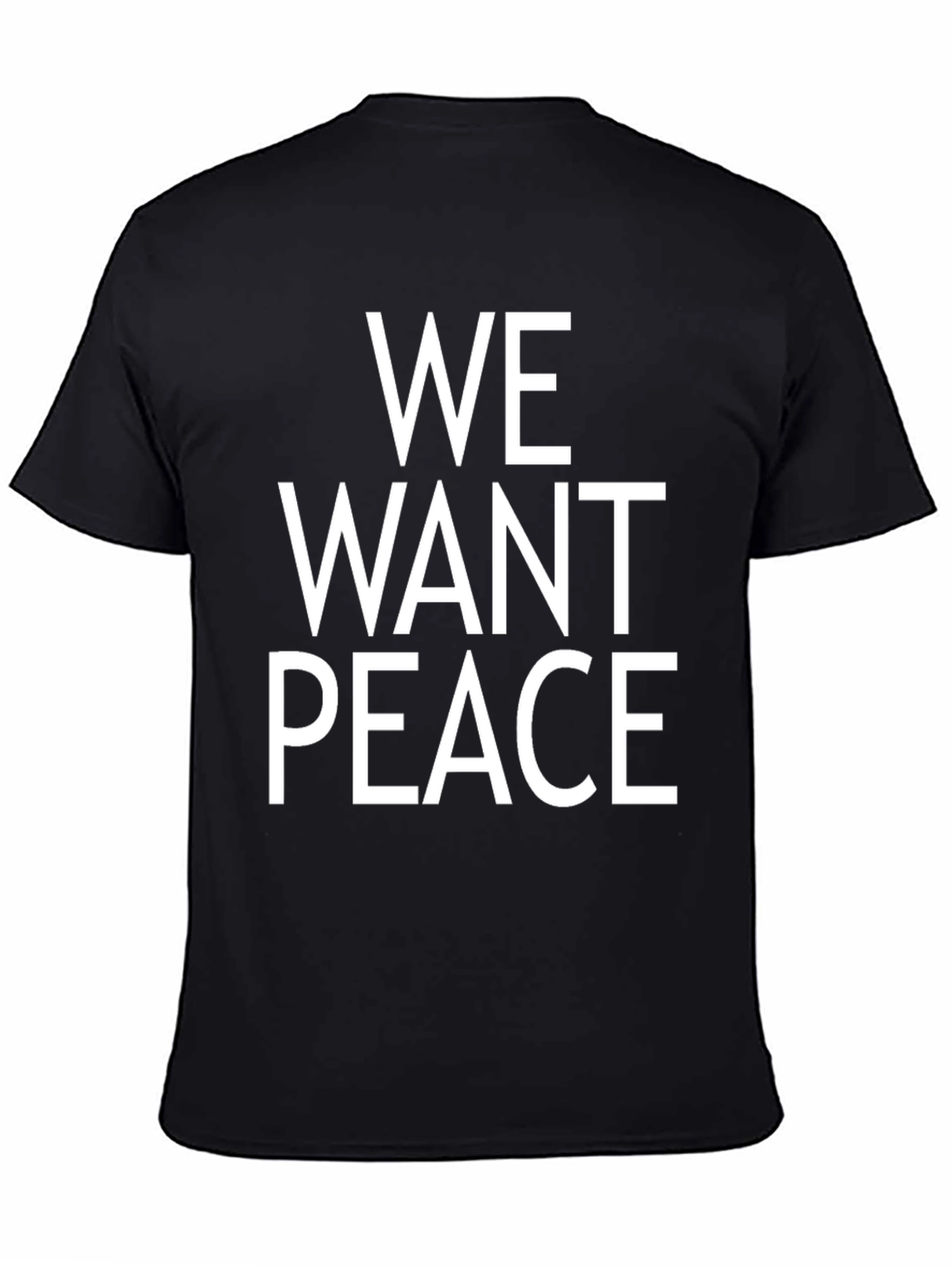 We Want Peace Black Graphic T-Shirt