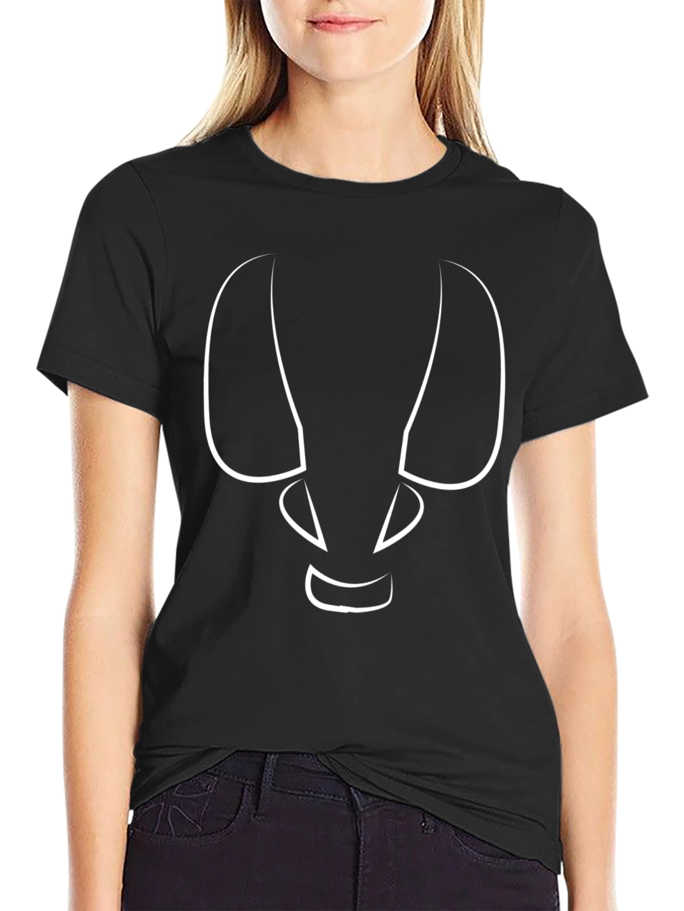 Abstract Face Graphic Tee - Modern Style