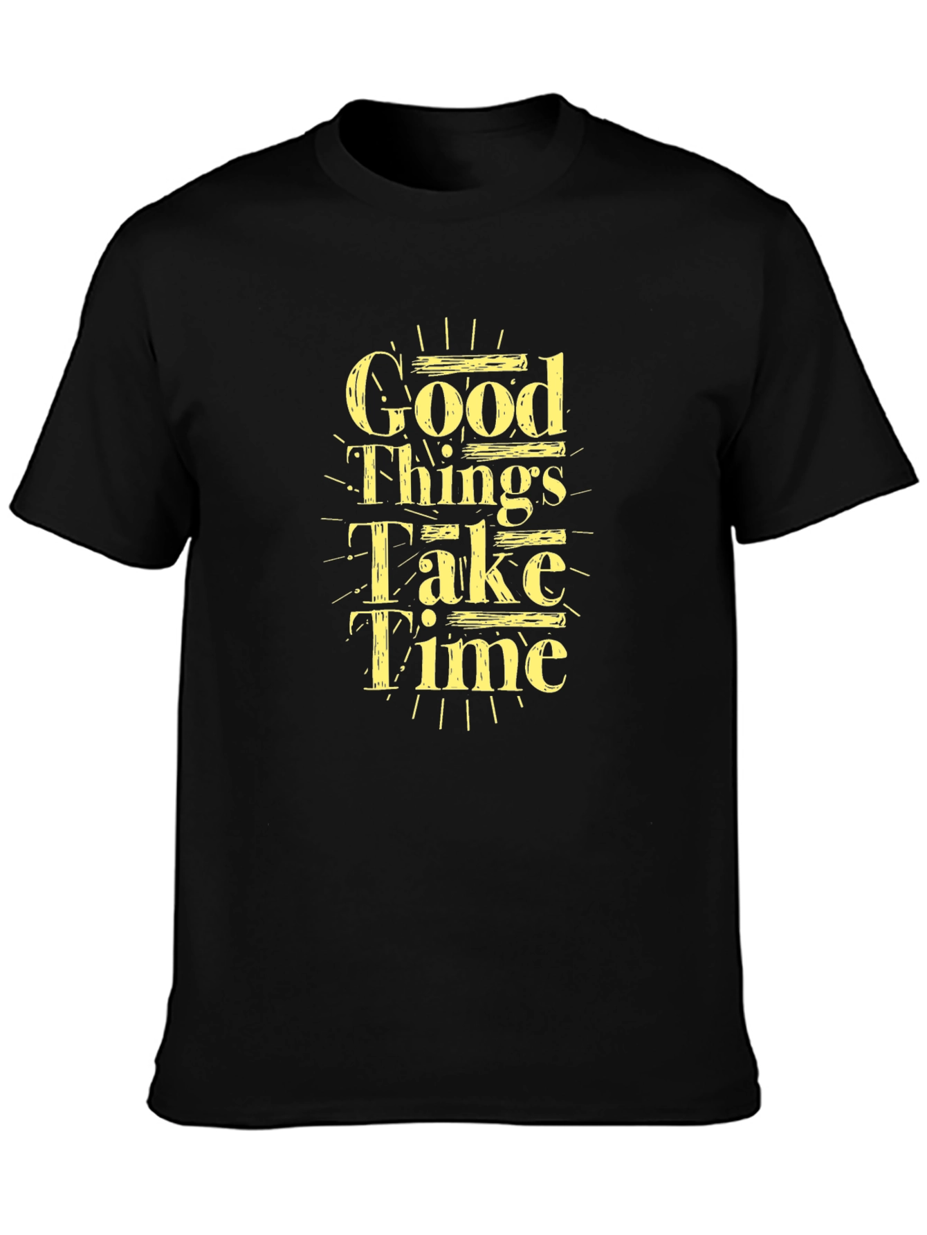 Good Things Take Time Black Graphic Tee