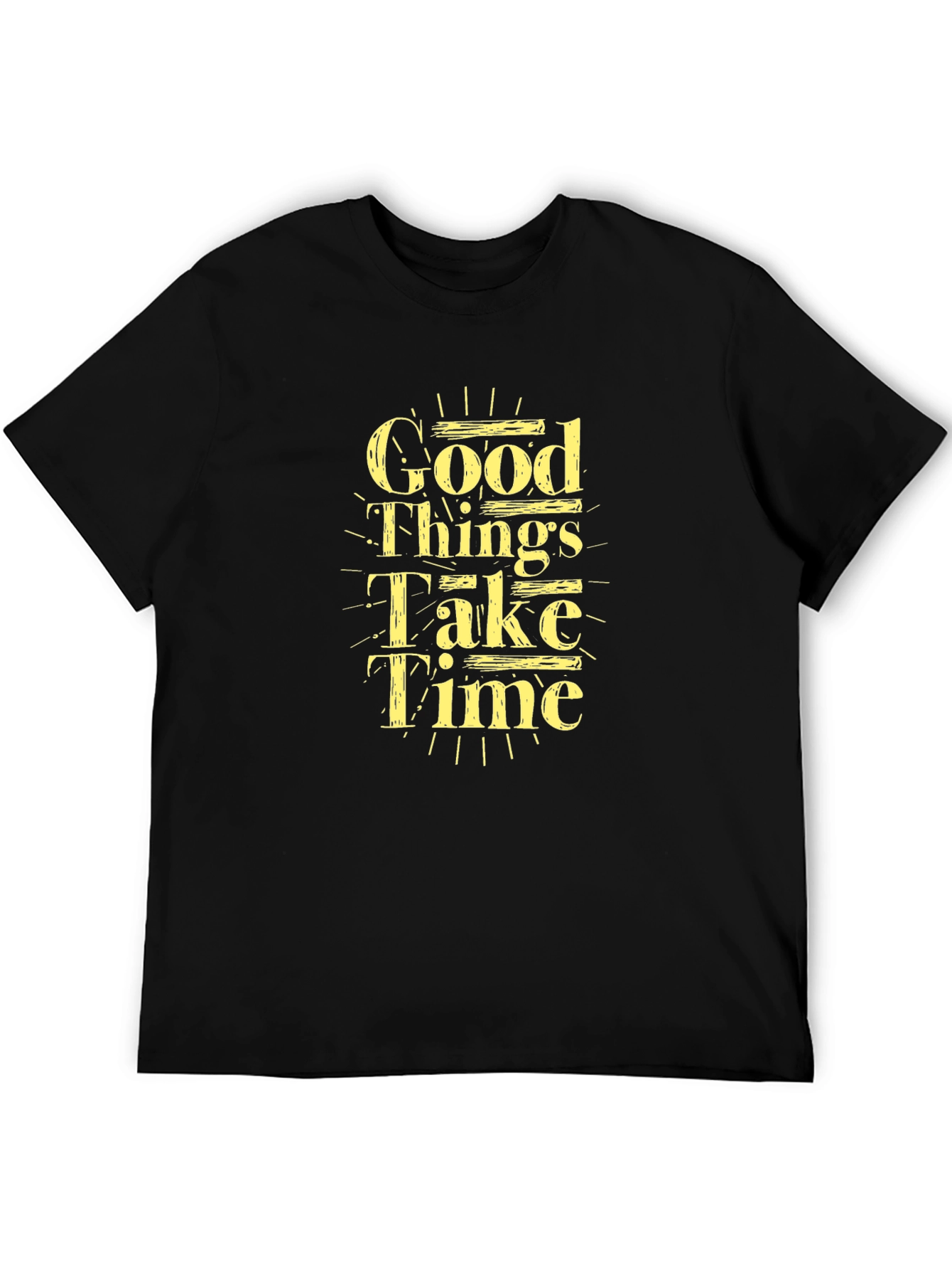 Good Things Take Time Black Graphic Tee