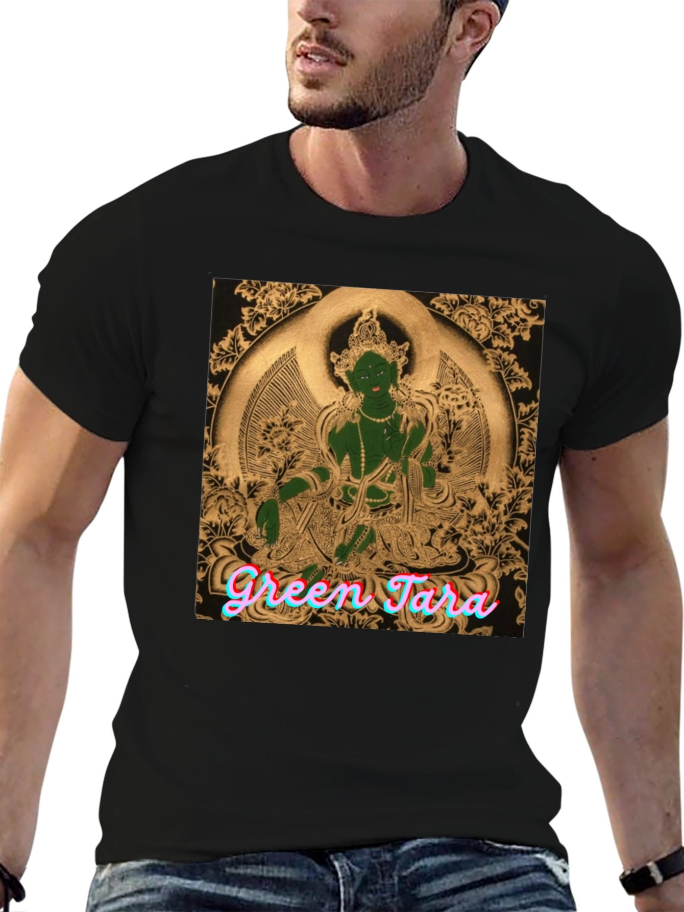 Green Tara Graphic T-Shirt - Spiritual Design