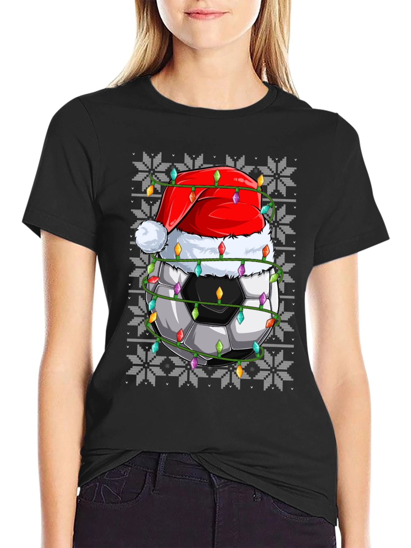Festive Soccer Ball Christmas T-Shirt