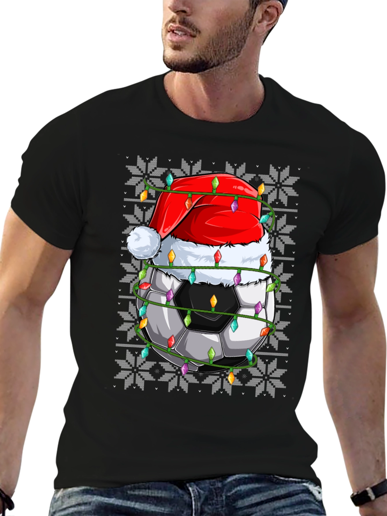 Festive Soccer Ball Christmas T-Shirt