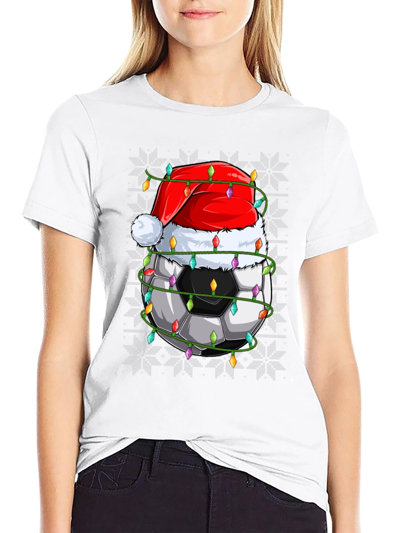 Festive Soccer Ball Christmas T-Shirt