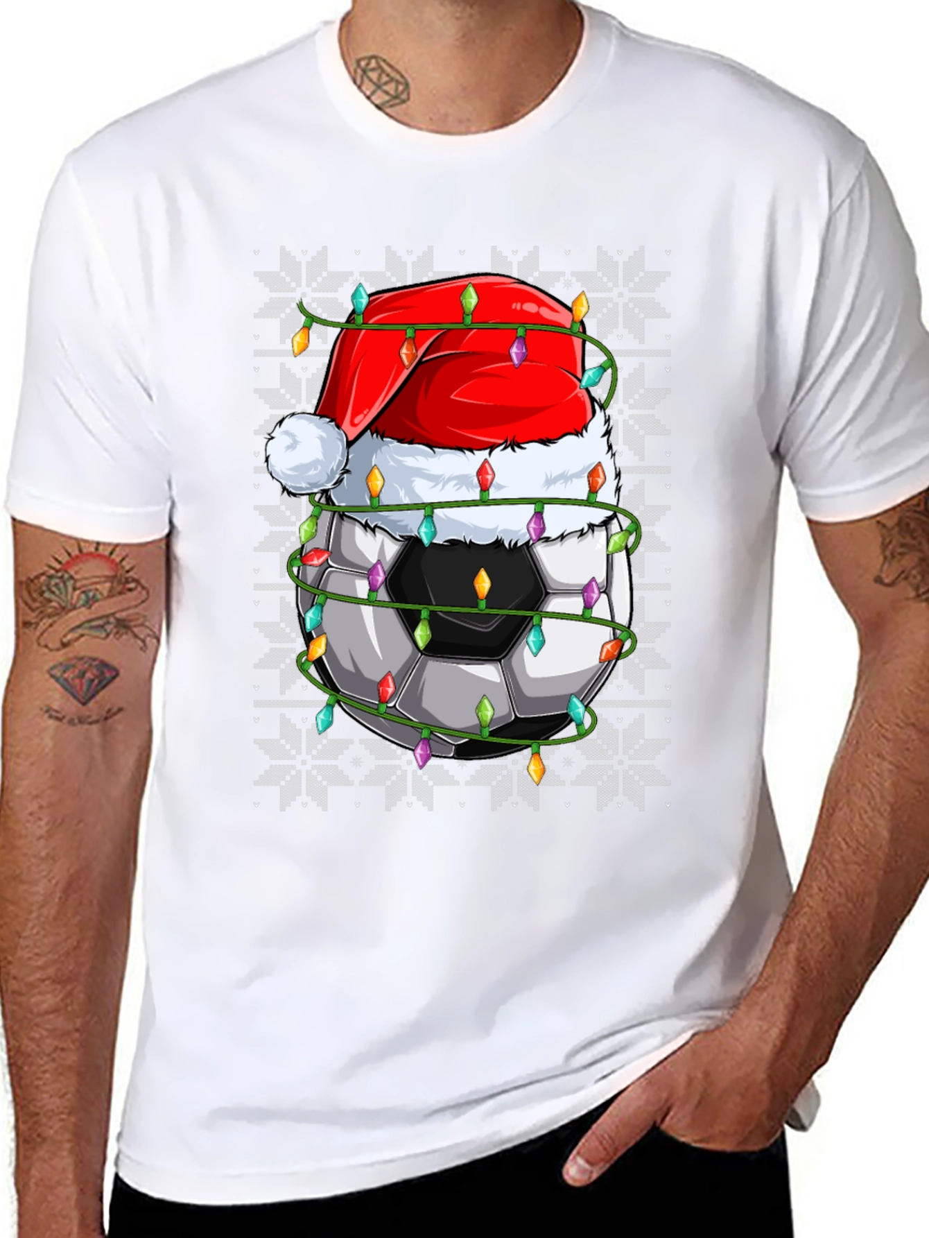 Festive Soccer Ball Christmas T-Shirt