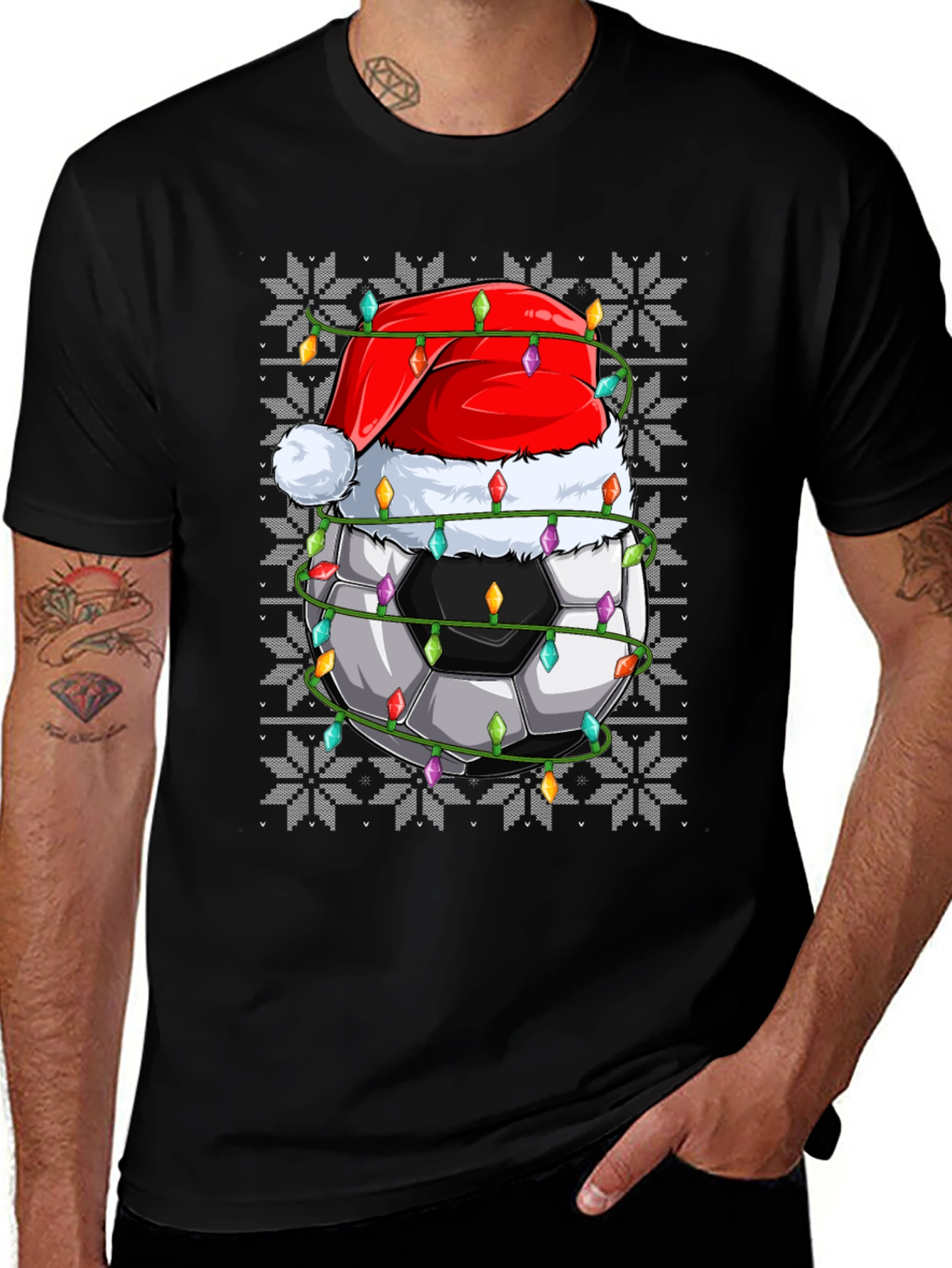 Festive Soccer Ball Christmas T-Shirt
