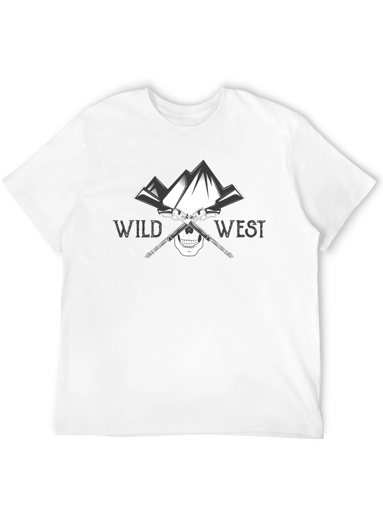 Wild West Skull & Guns Graphic T-Shirt