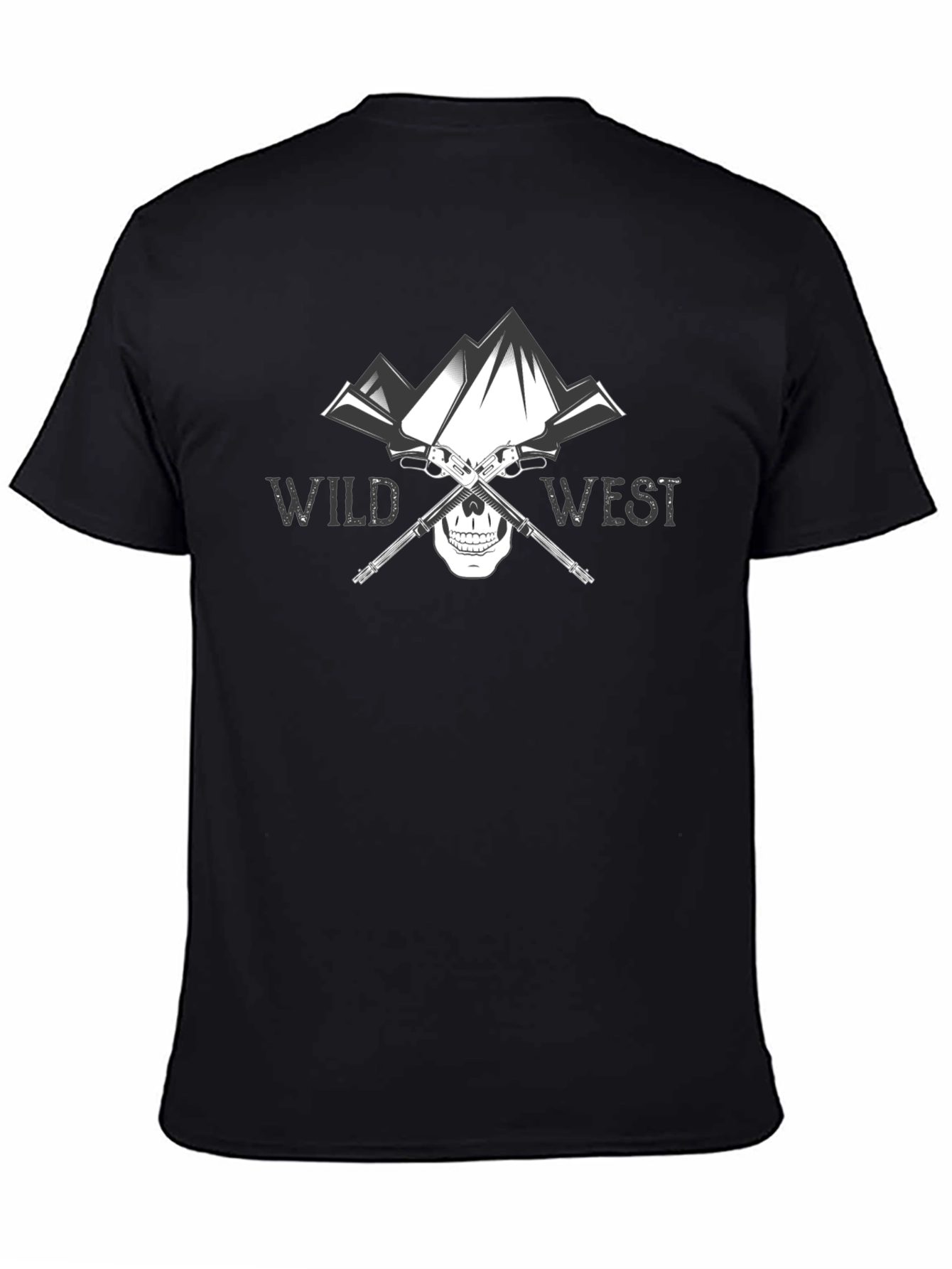 Wild West Skull & Guns Graphic T-Shirt