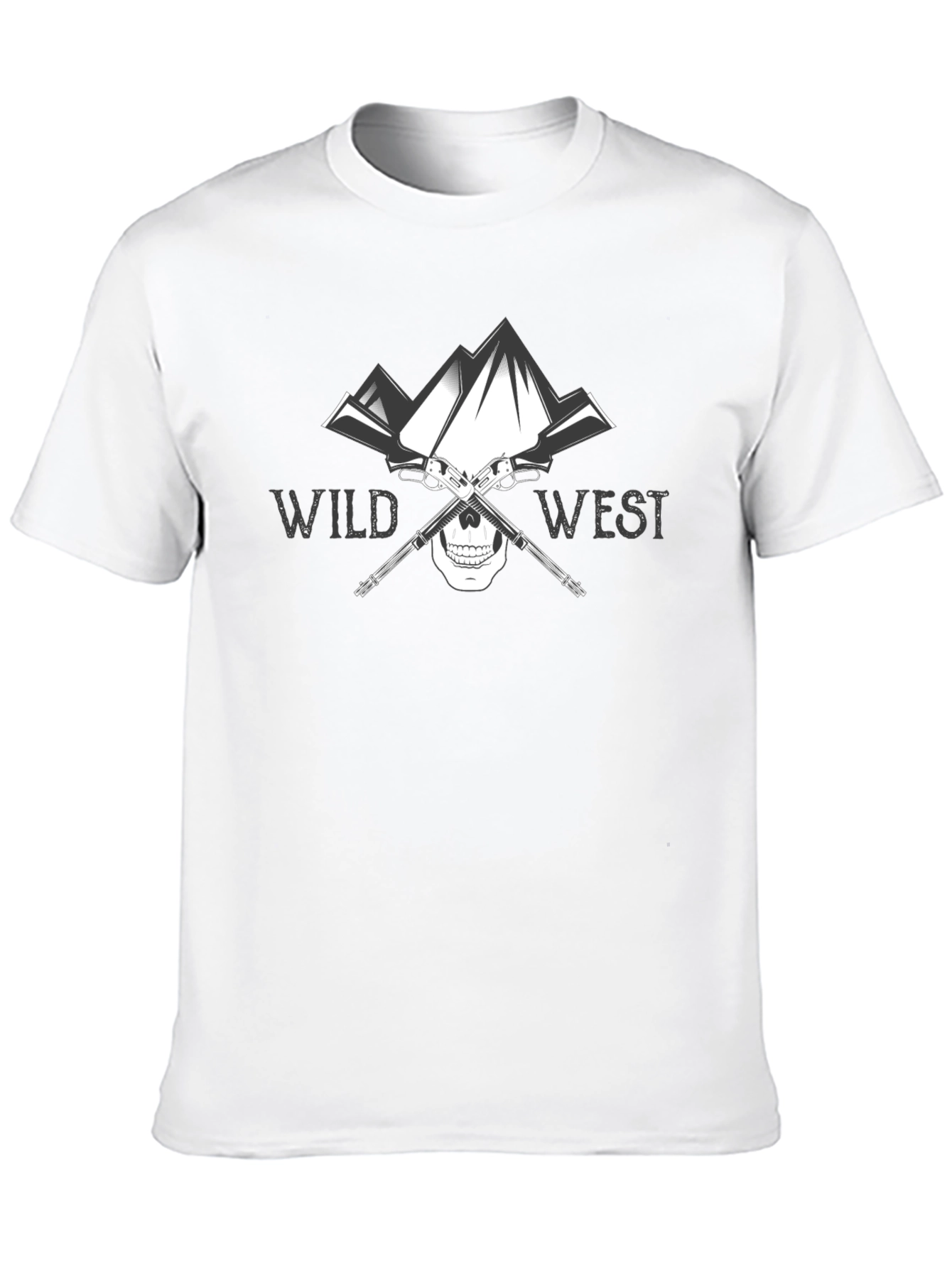 Wild West Skull & Guns Graphic T-Shirt