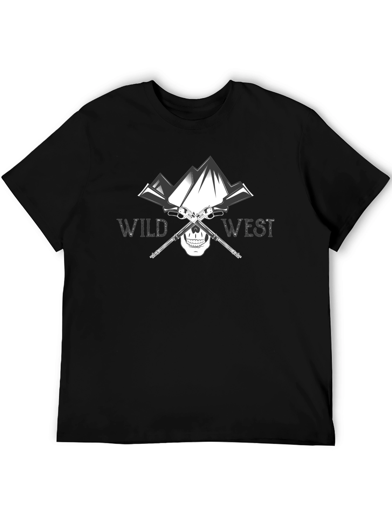 Wild West Skull & Guns Graphic T-Shirt