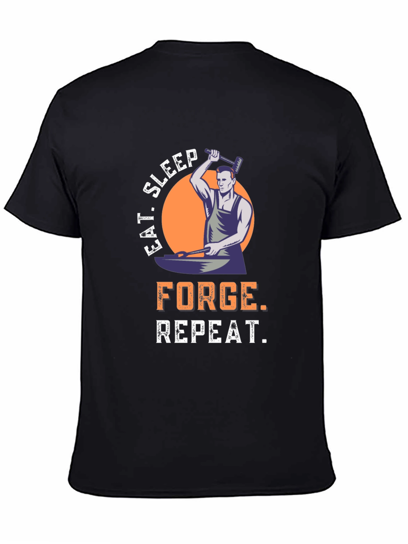 Eat Sleep Forge Repeat Black Graphic Tee