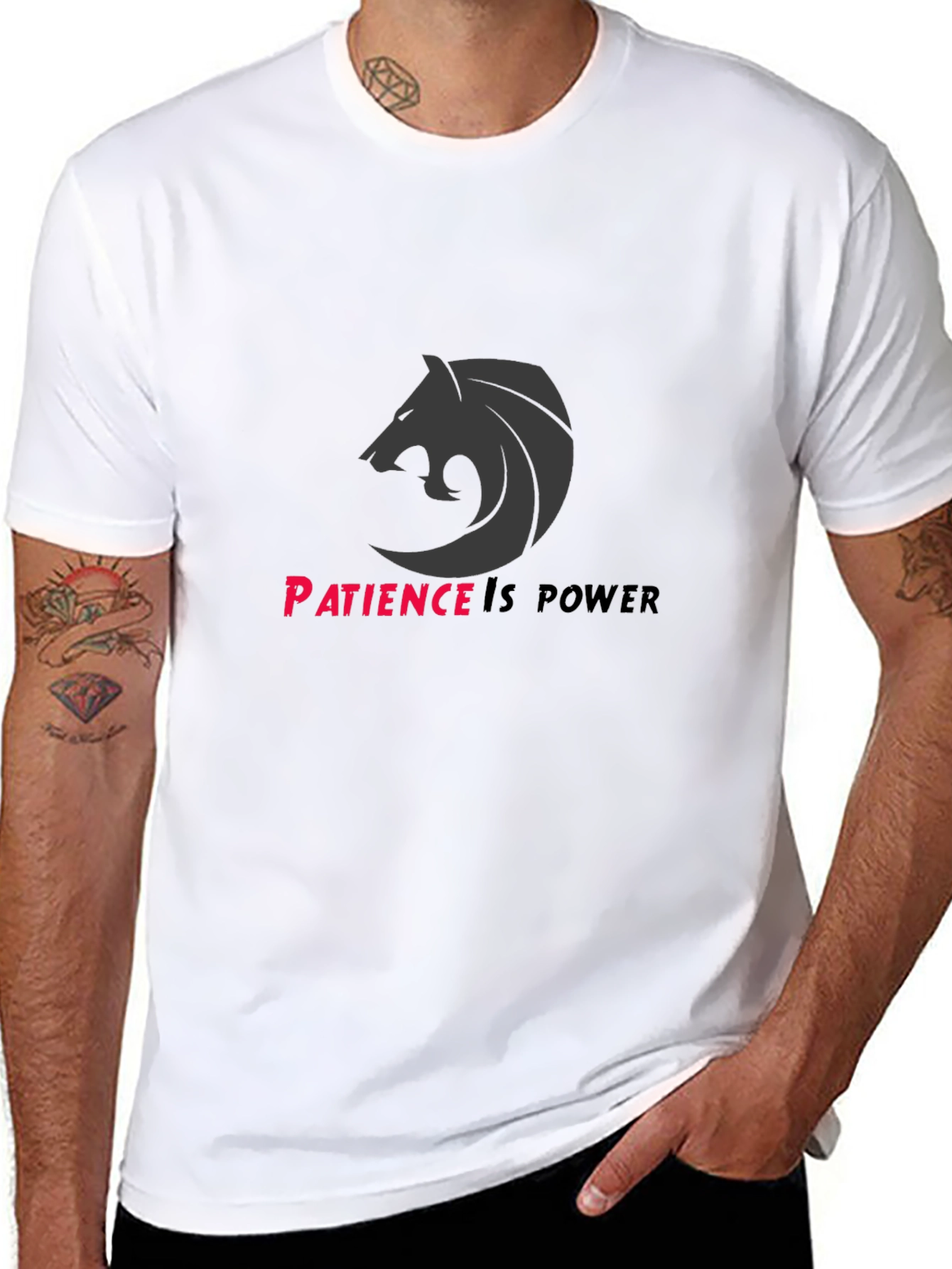 Patience is Power Graphic Tee - Black