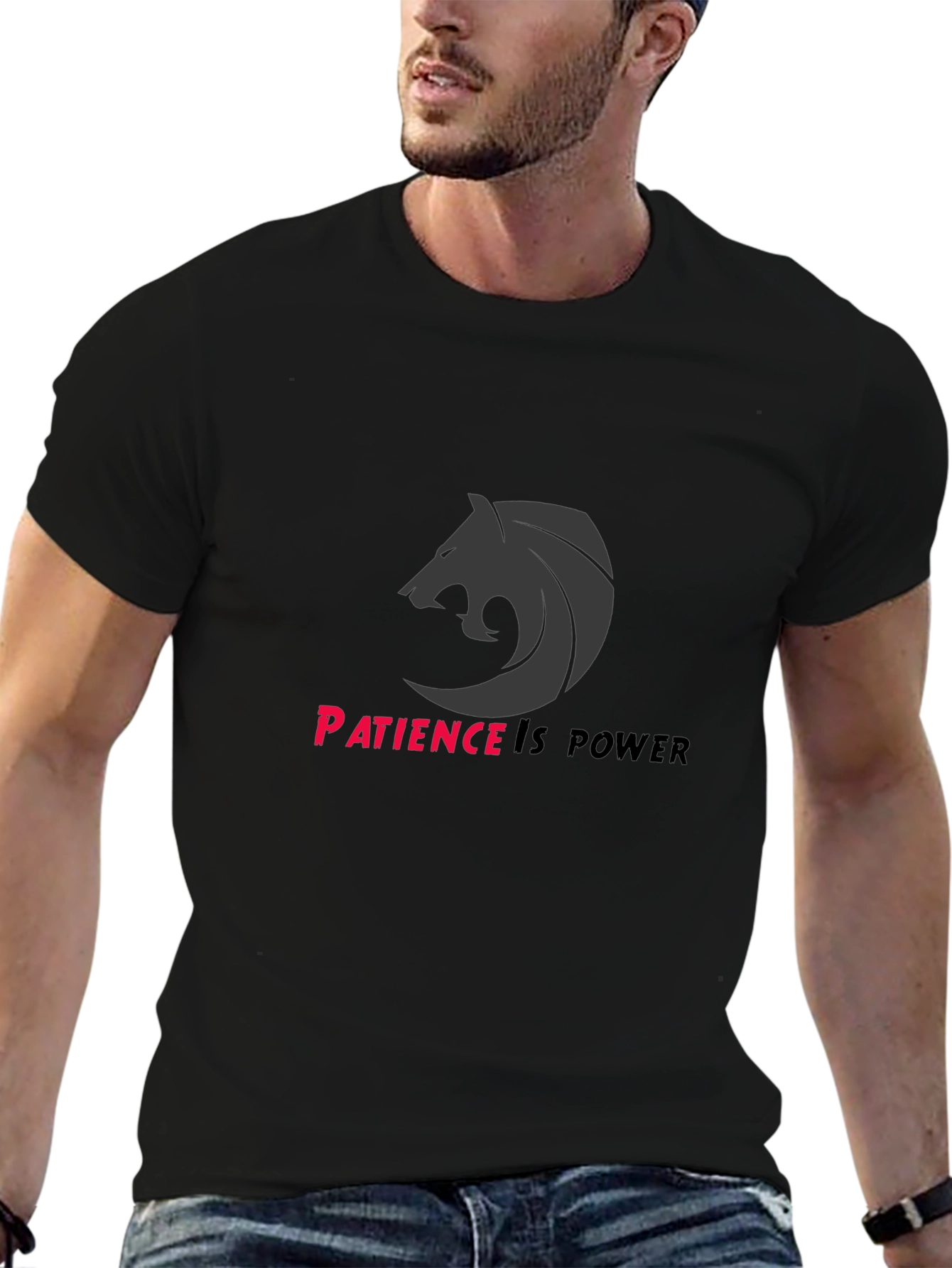 Patience is Power Graphic Tee - Black