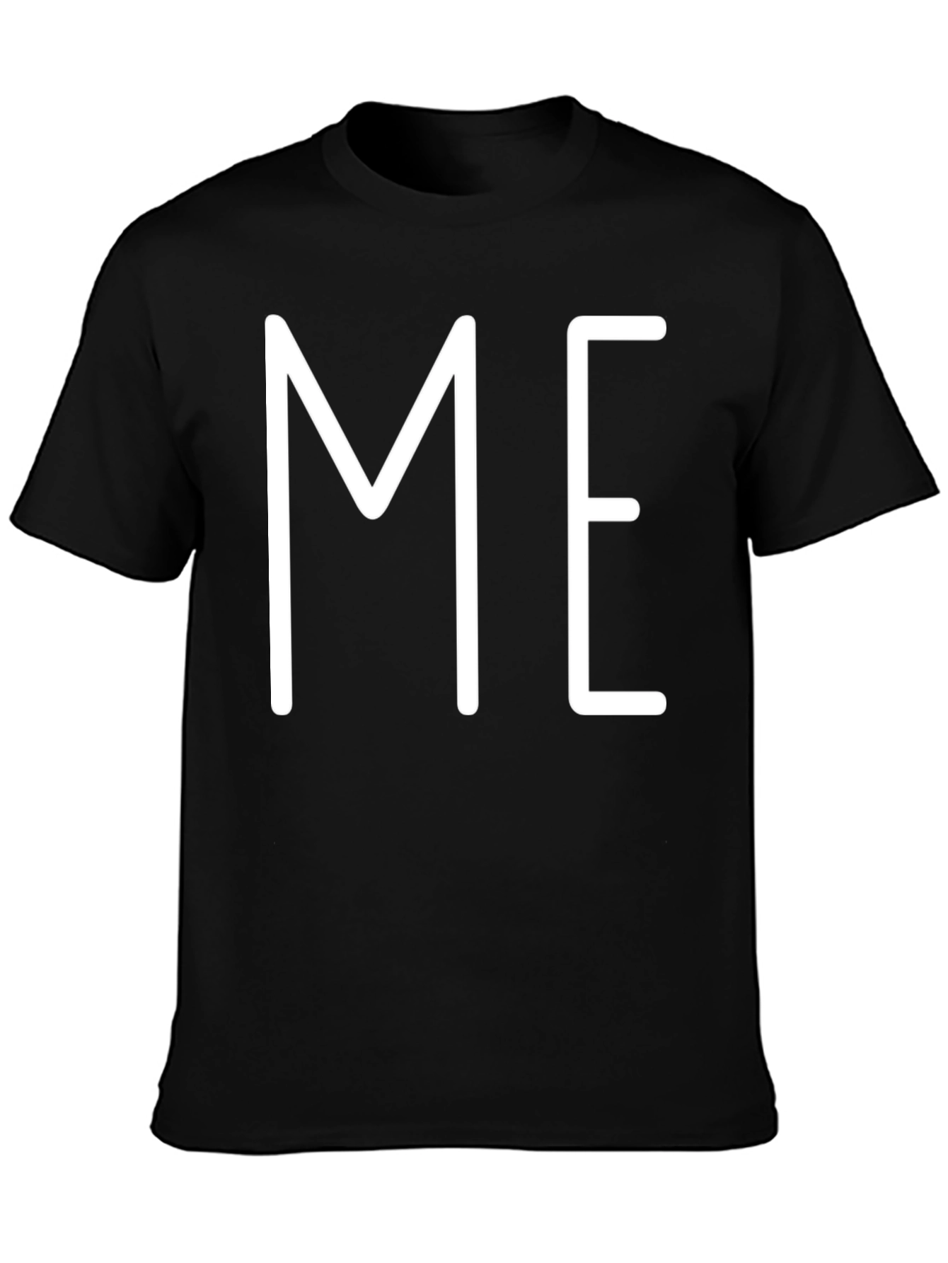 Minimalist ME Graphic Print Black T-Shirt