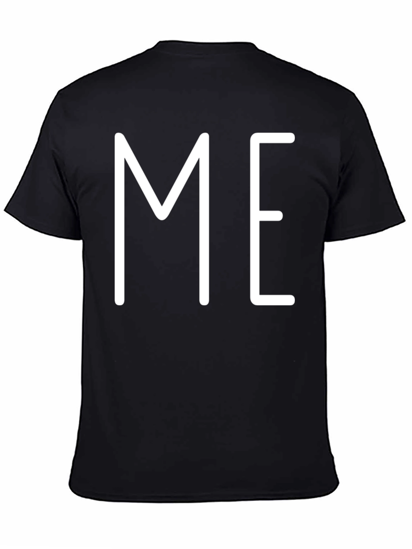 Minimalist ME Graphic Print Black T-Shirt
