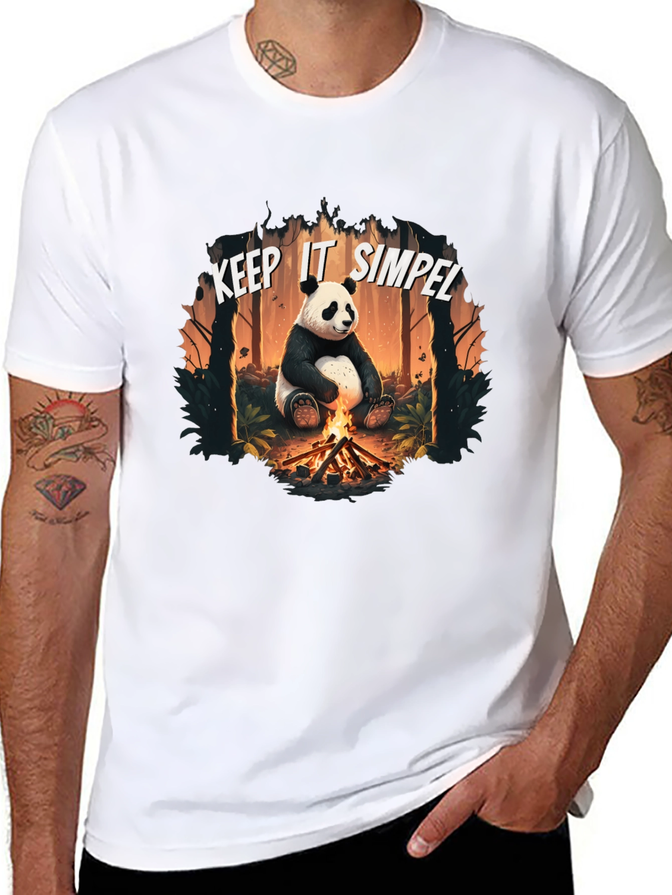 Keep It Simpel Panda Campfire T-Shirt