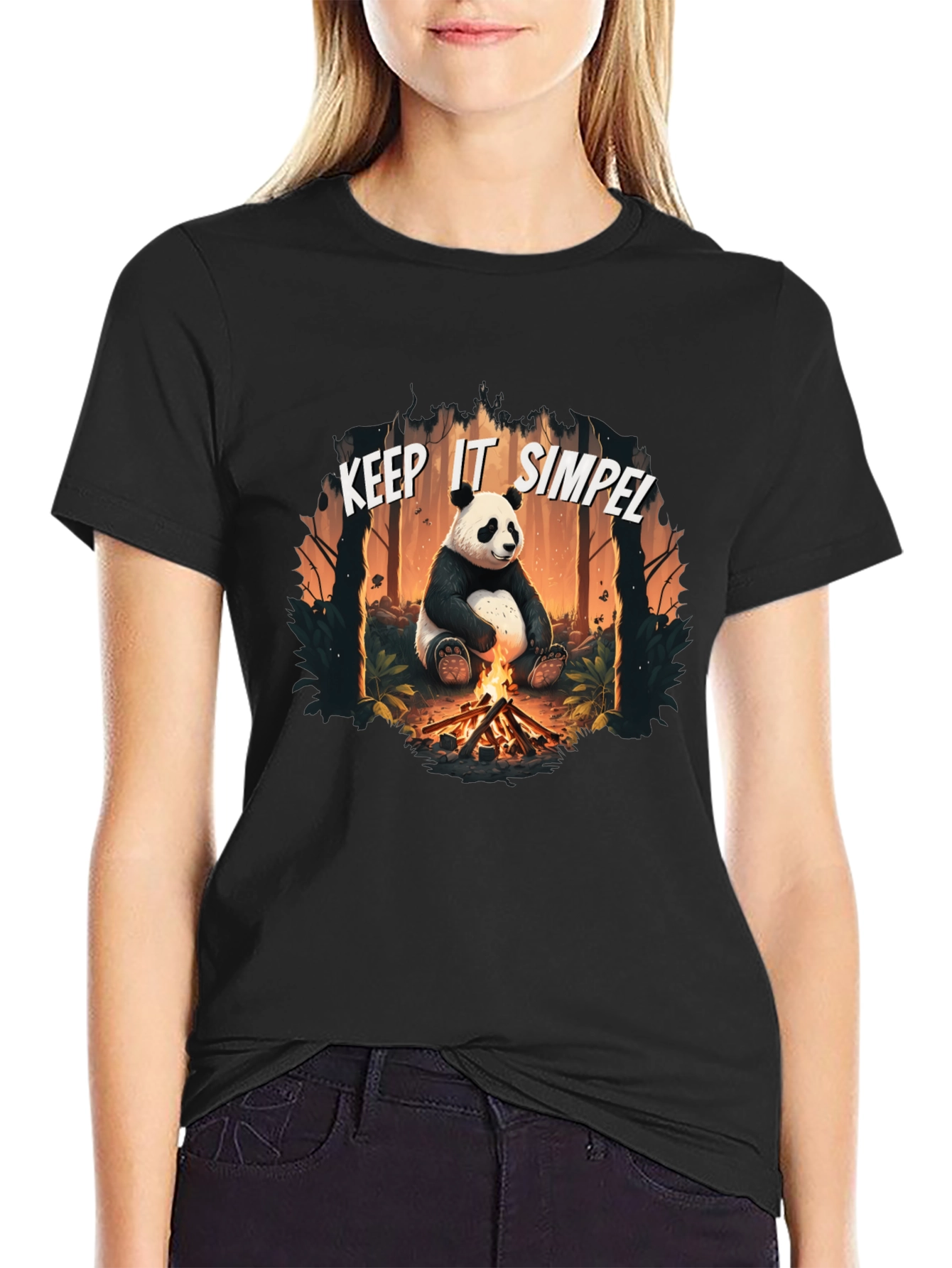 Keep It Simpel Panda Campfire T-Shirt
