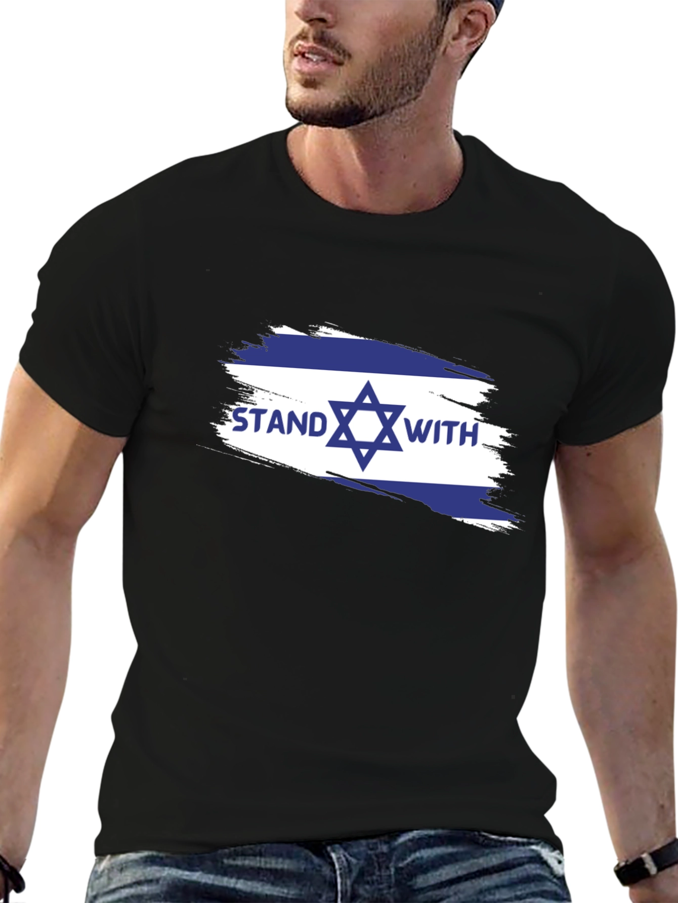 Stand With Israel T-Shirt - Mens Black Tee