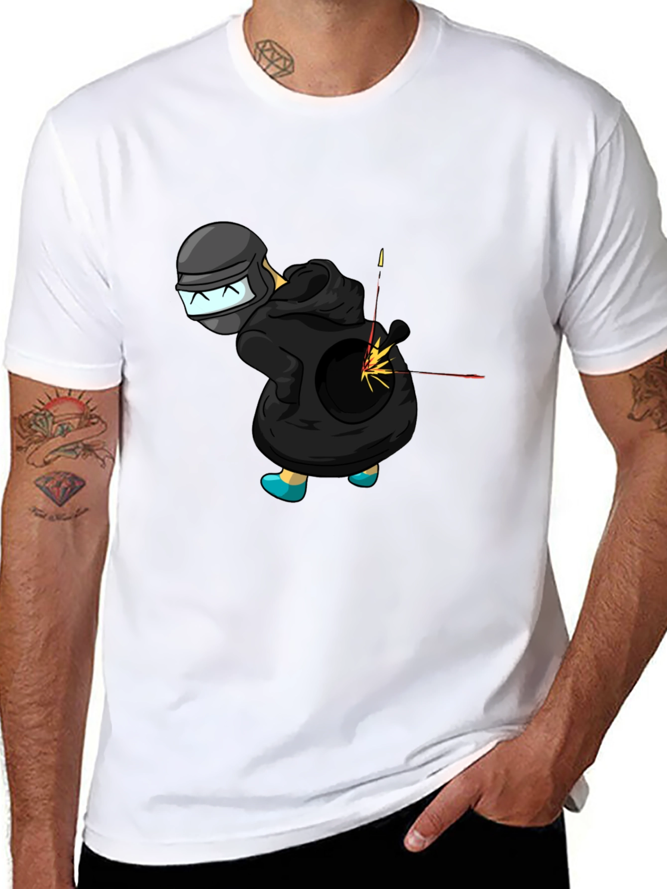 Humorous PUBG Gamer Black T-Shirt