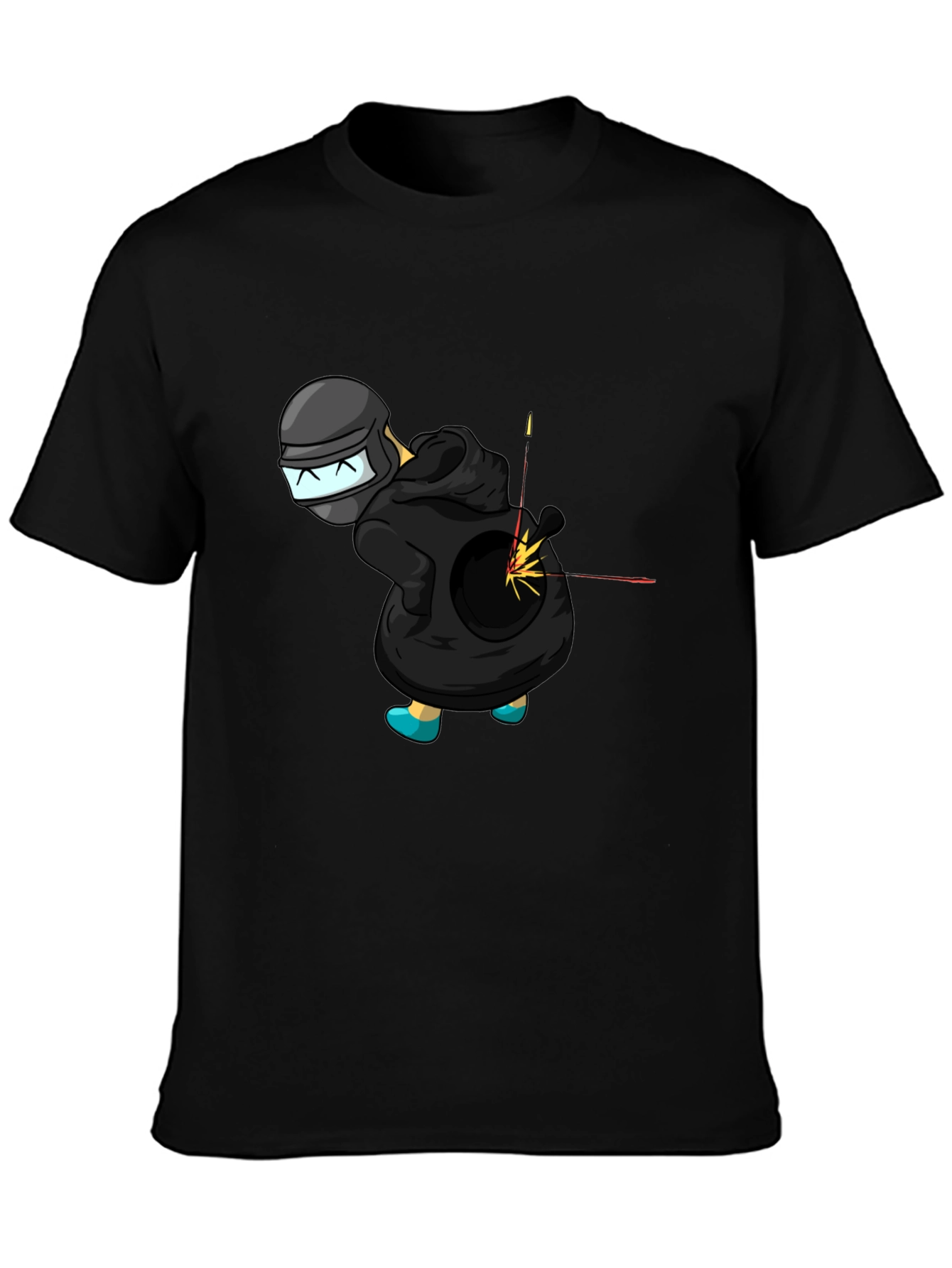 Humorous PUBG Gamer Black T-Shirt