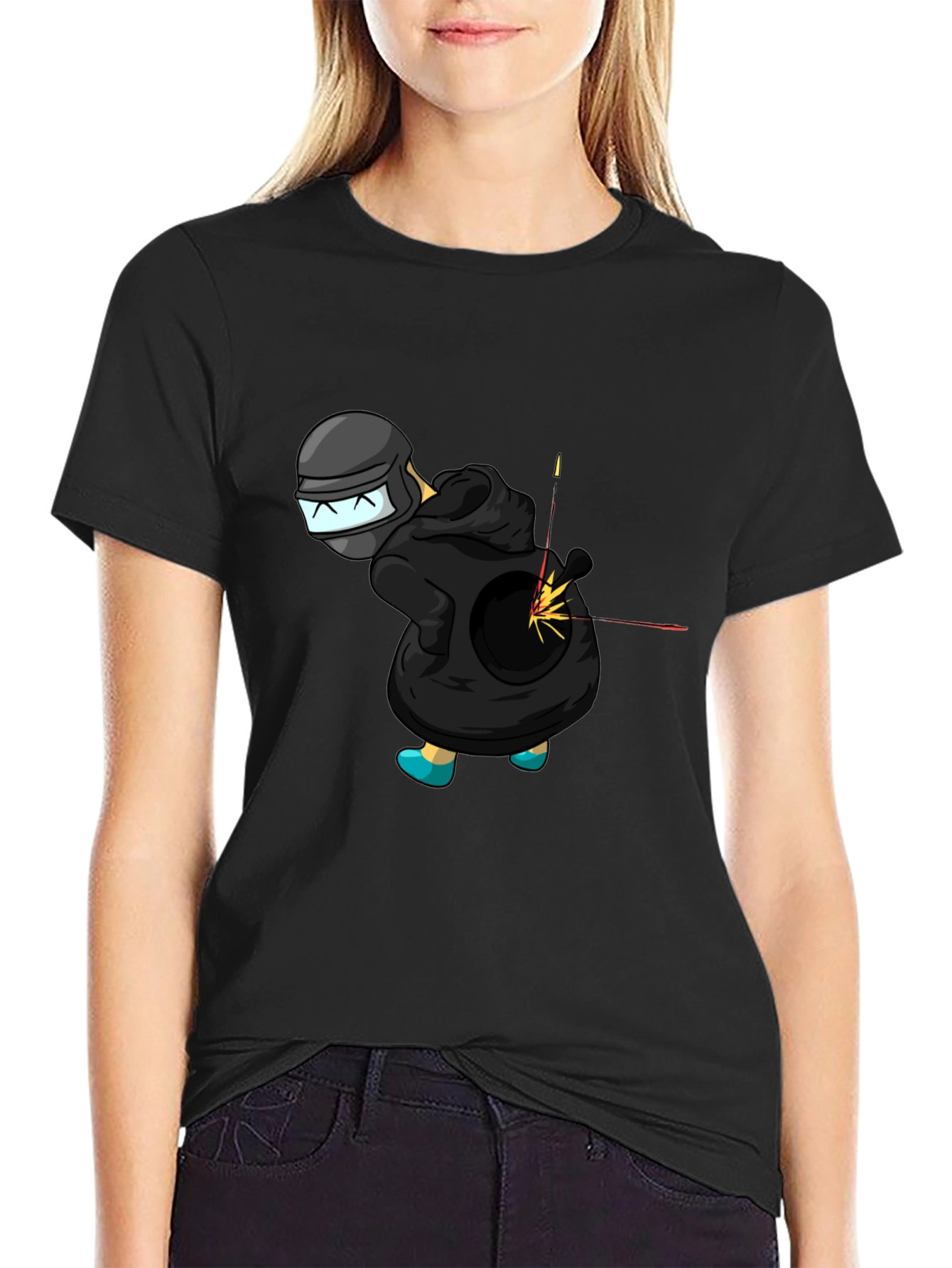 Humorous PUBG Gamer Black T-Shirt