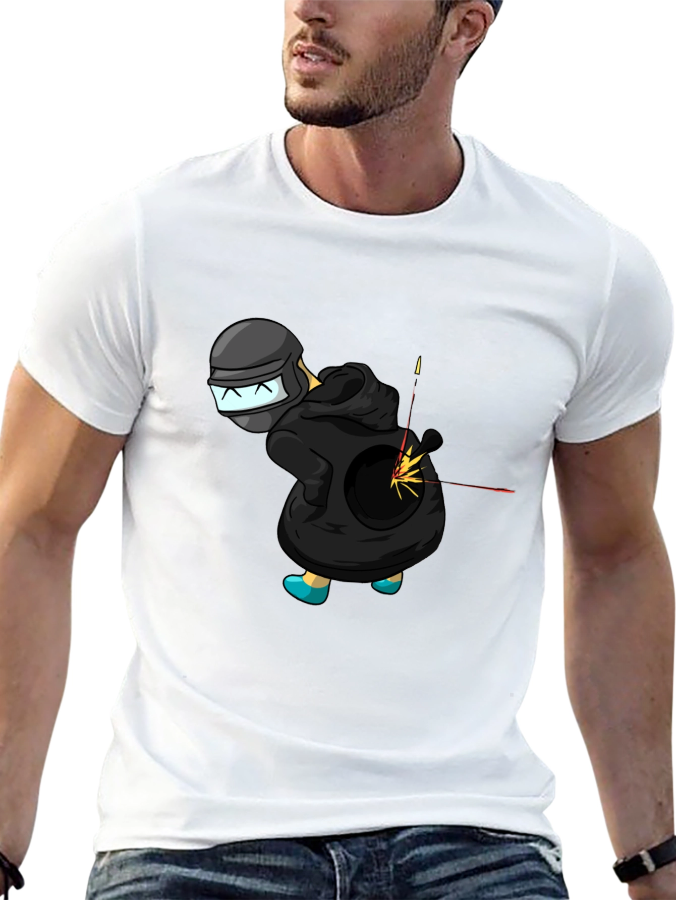 Humorous PUBG Gamer Black T-Shirt