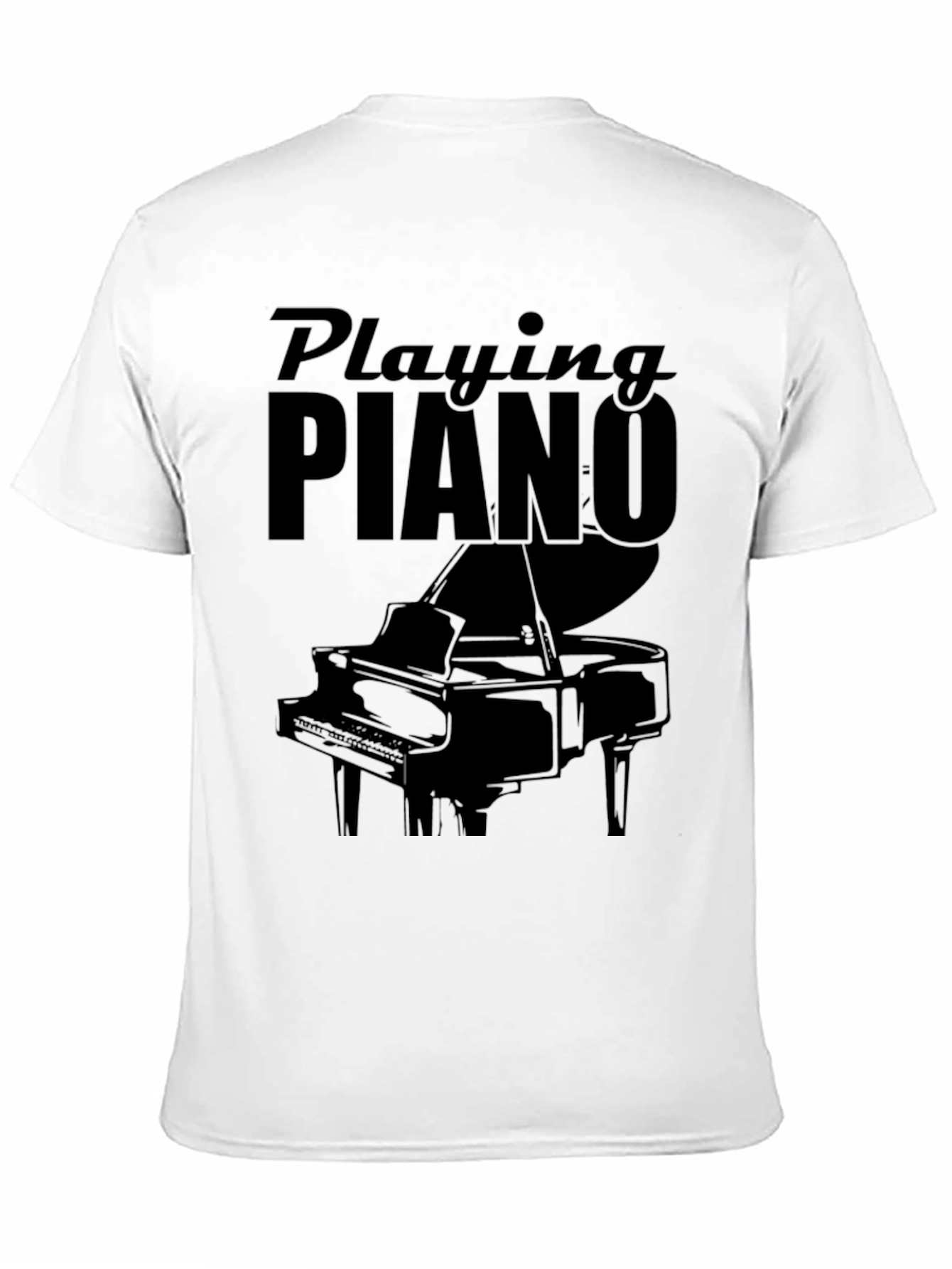 Playing Piano Graphic Tee - Black