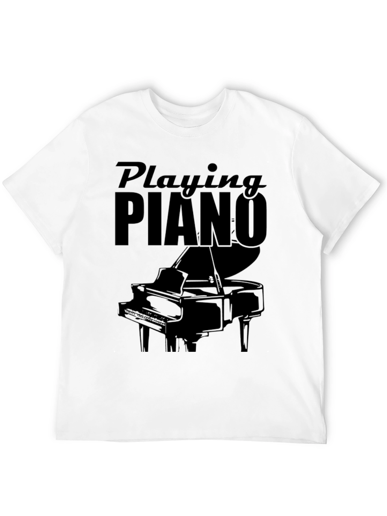 Playing Piano Graphic Tee - Black