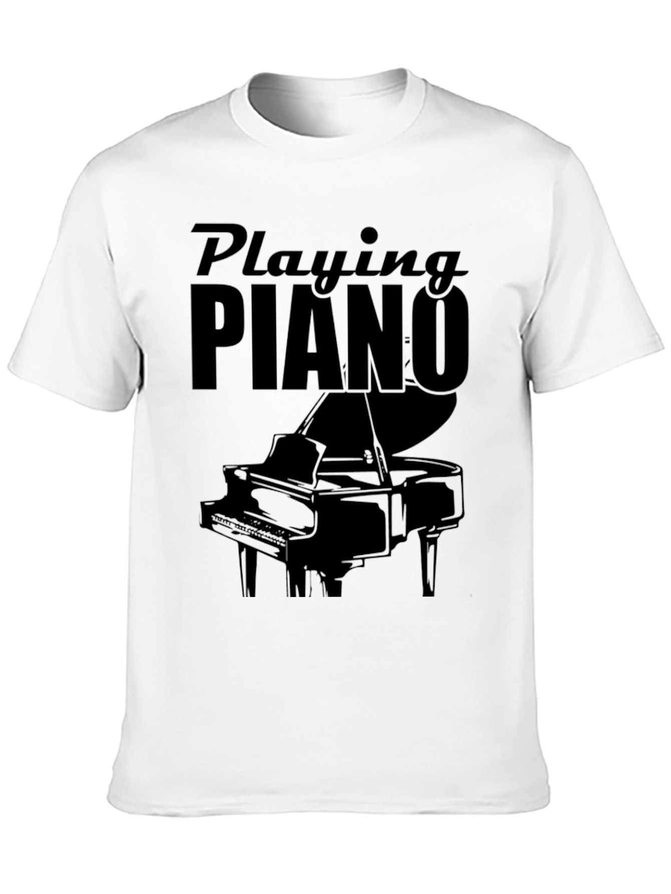 Playing Piano Graphic Tee - Black