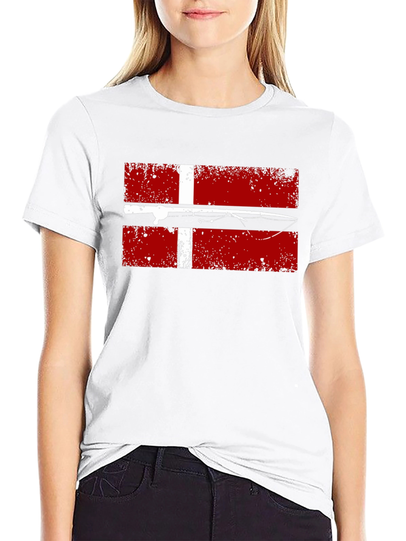 Denmark Fishing Flag Graphic T-Shirt