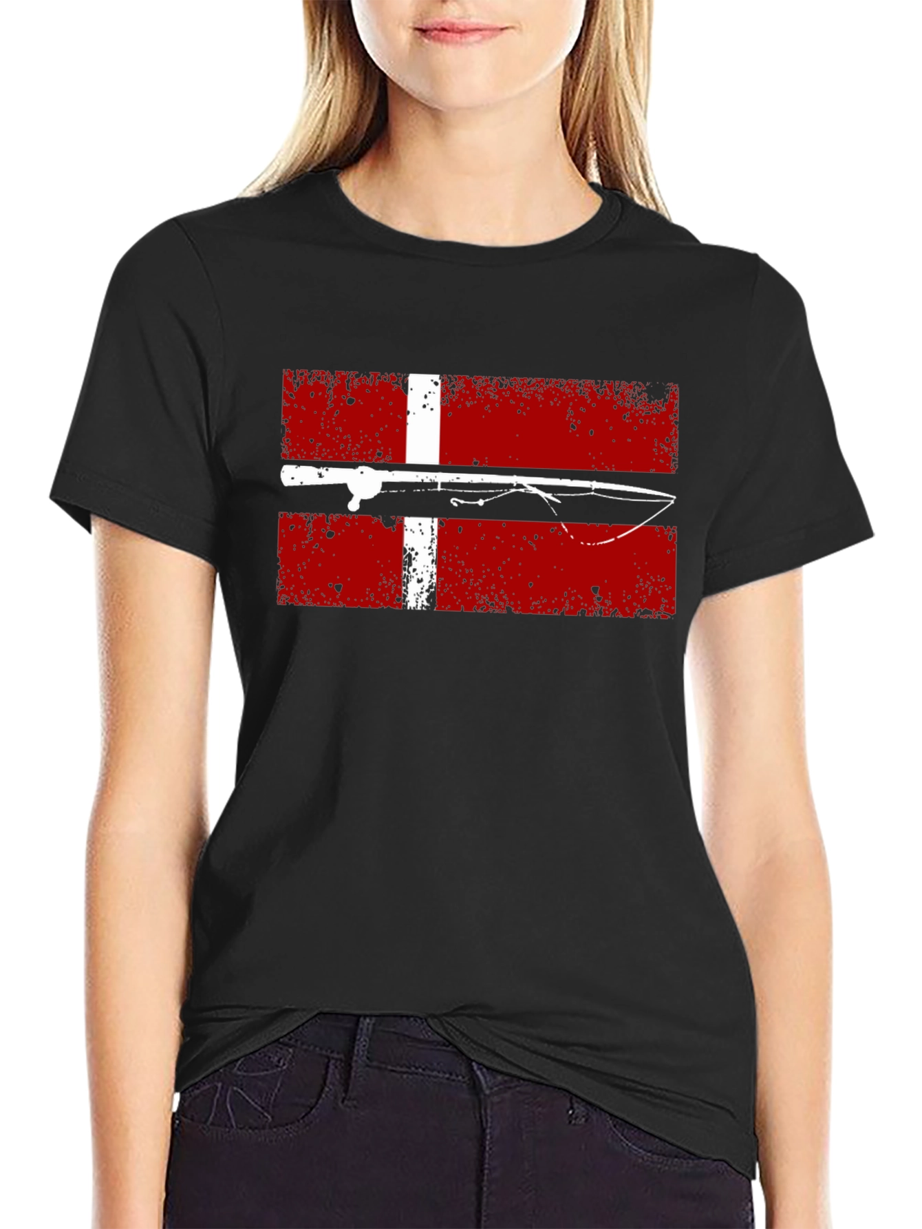 Denmark Fishing Flag Graphic T-Shirt