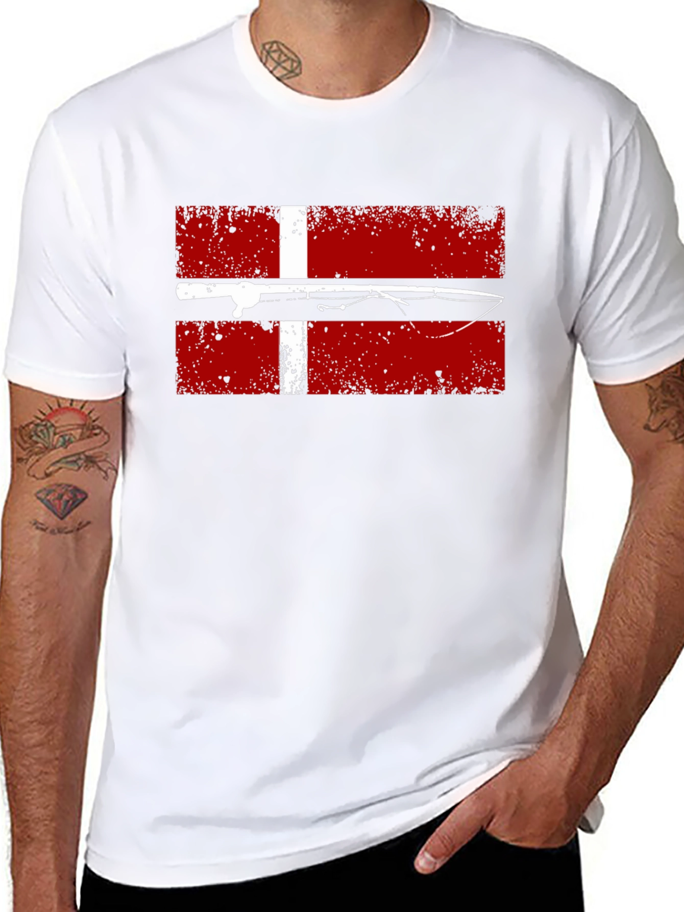 Denmark Fishing Flag Graphic T-Shirt