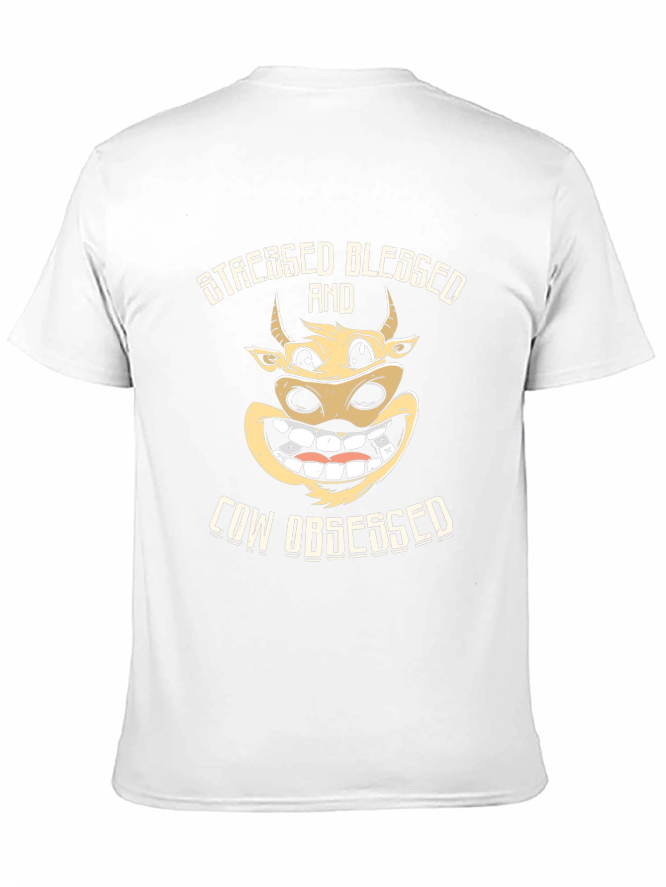Stressed Blessed Cow Obsessed Black T-Shirt
