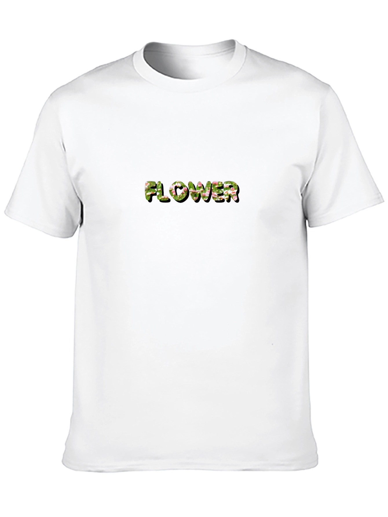 Floral Lettered Black T-Shirt