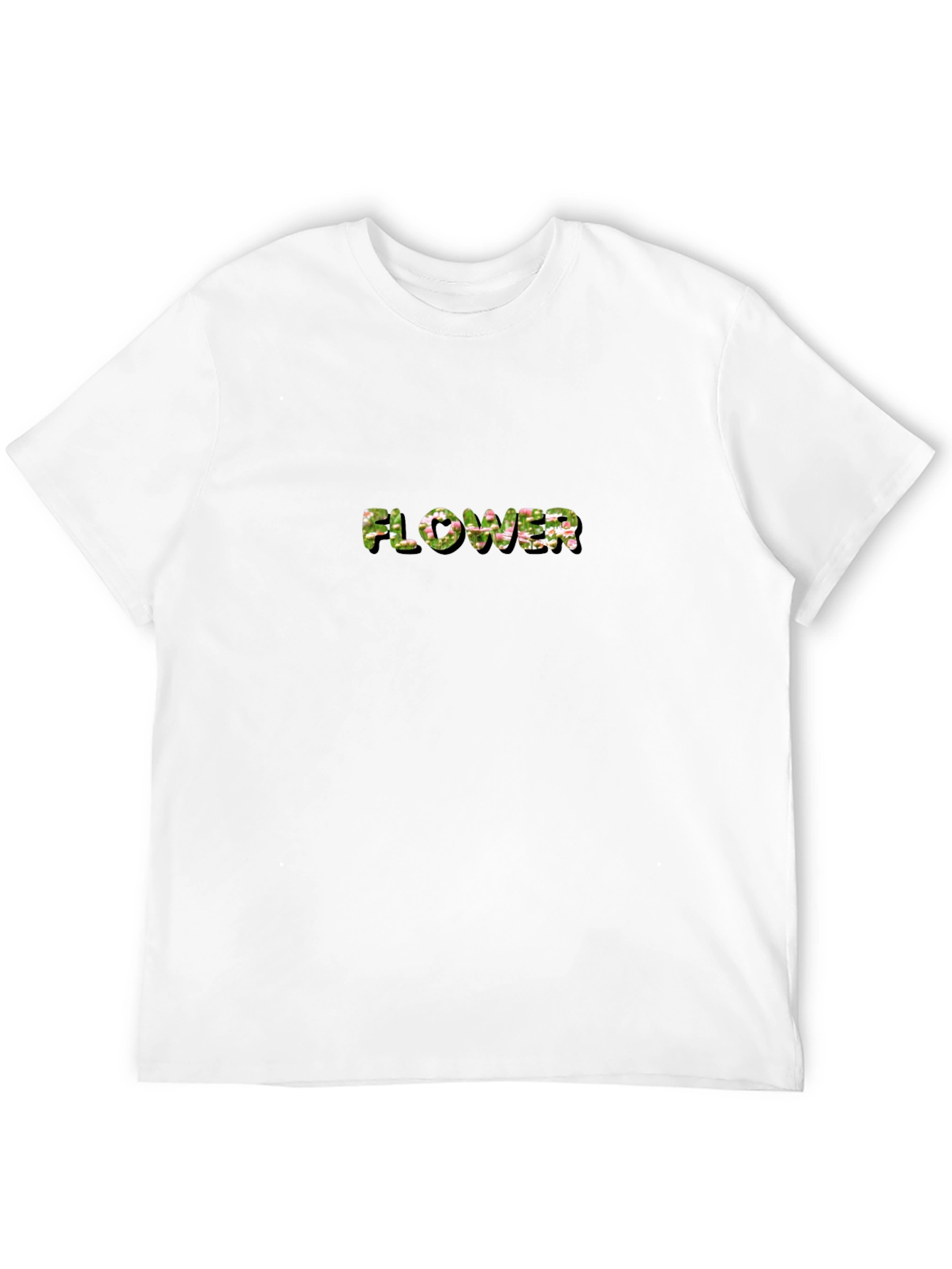 Floral Lettered Black T-Shirt