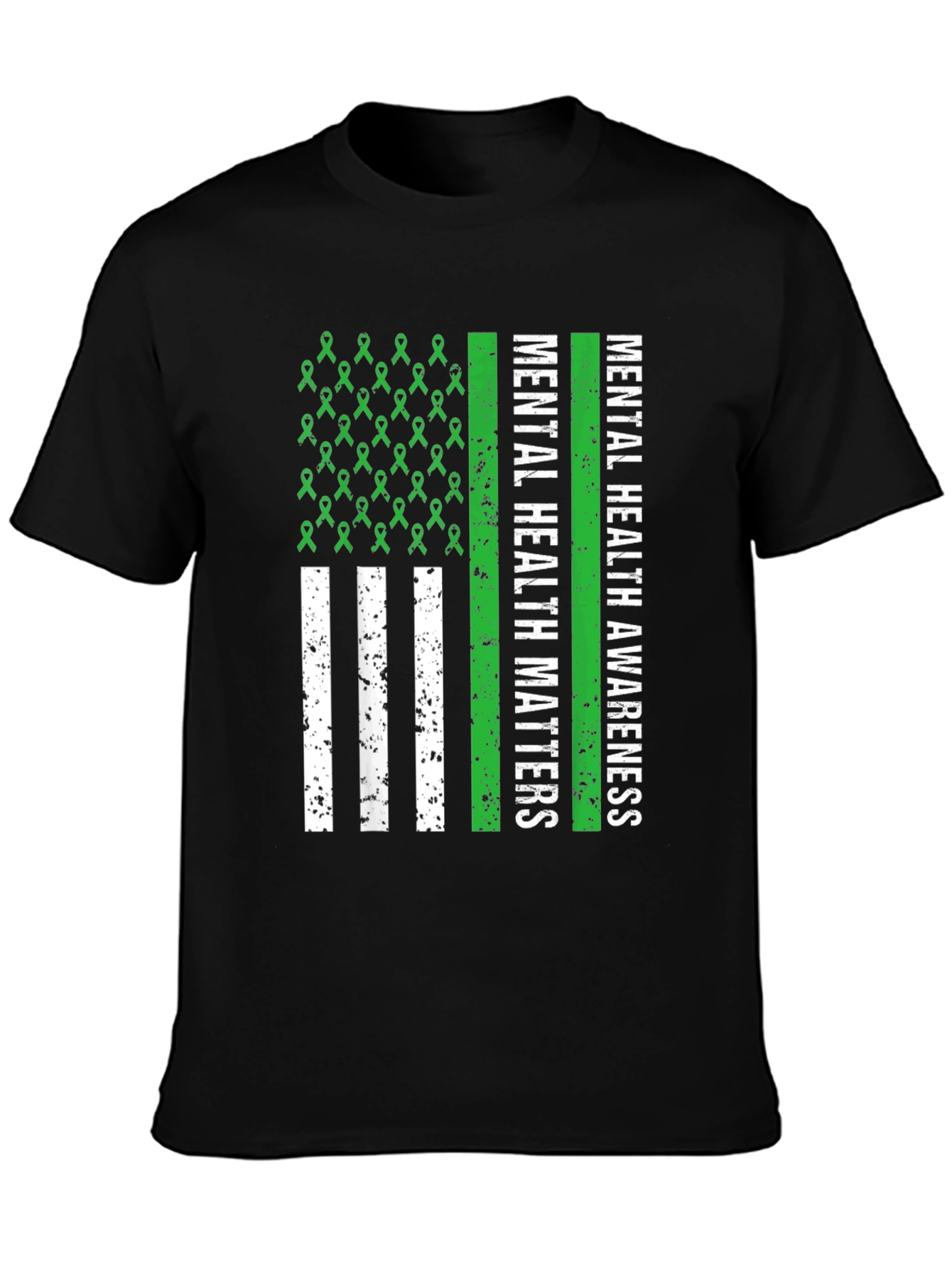 Mental Health Awareness Ribbon Flag Tee