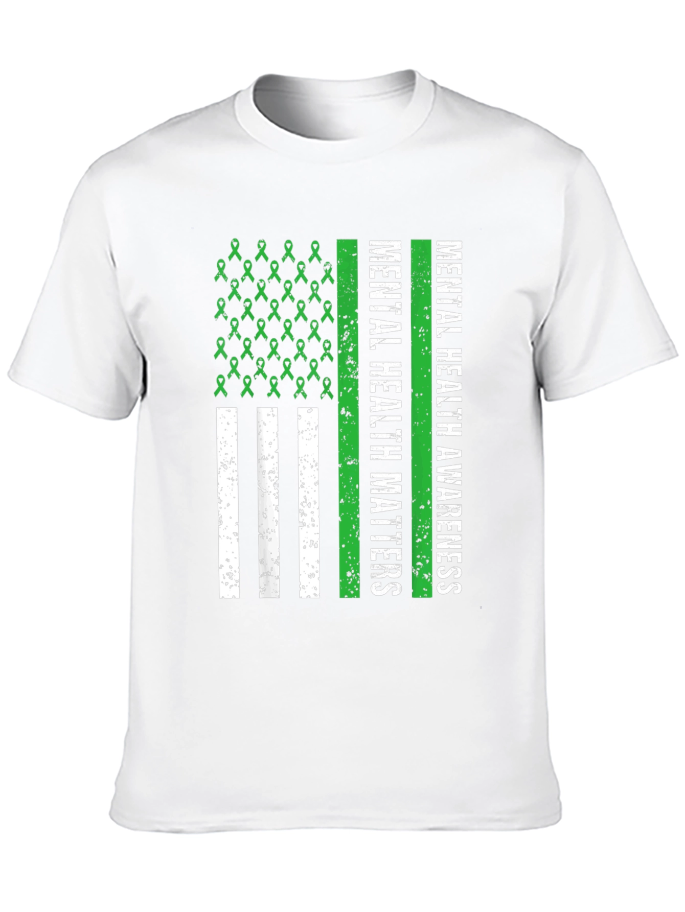 Mental Health Awareness Ribbon Flag Tee