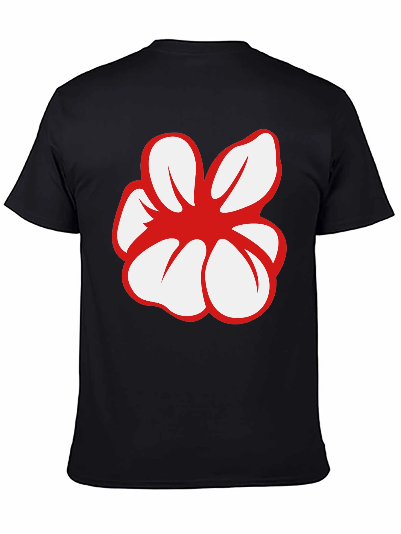 Bold Flower Graphic Black T-Shirt