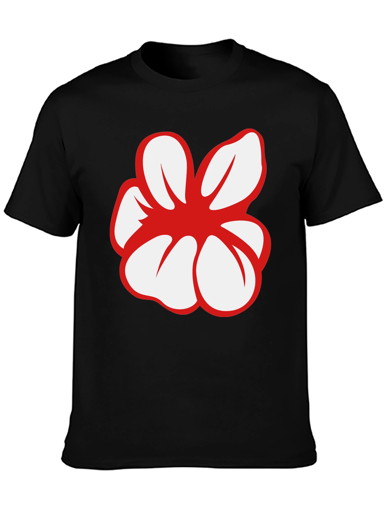 Bold Flower Graphic Black T-Shirt