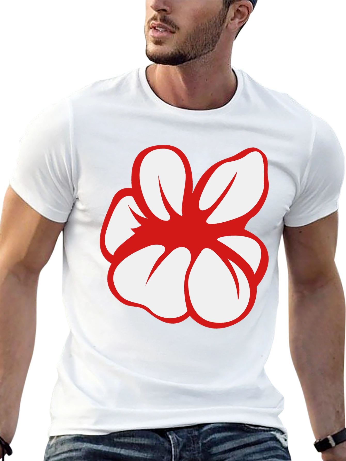 Bold Flower Graphic Black T-Shirt