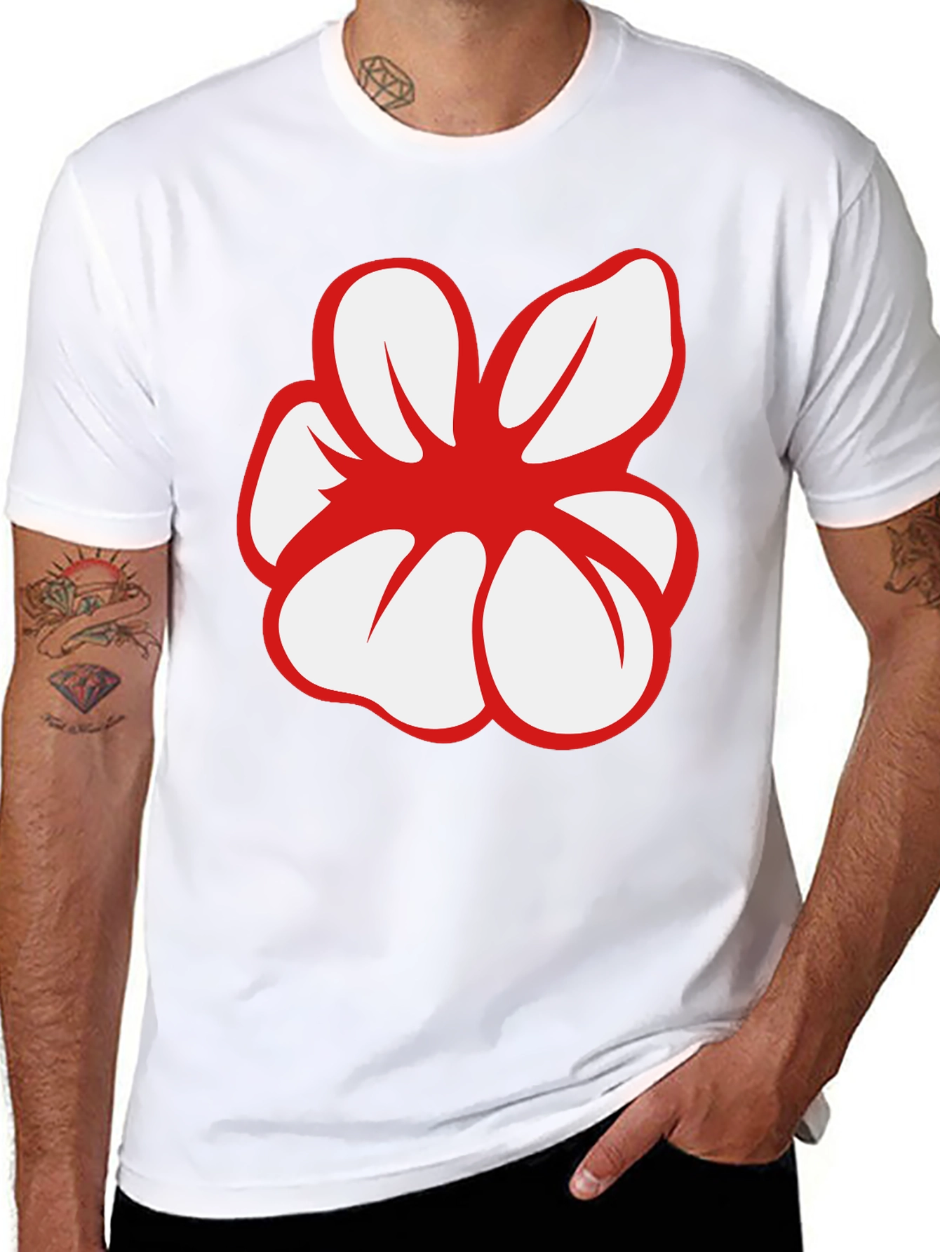 Bold Flower Graphic Black T-Shirt