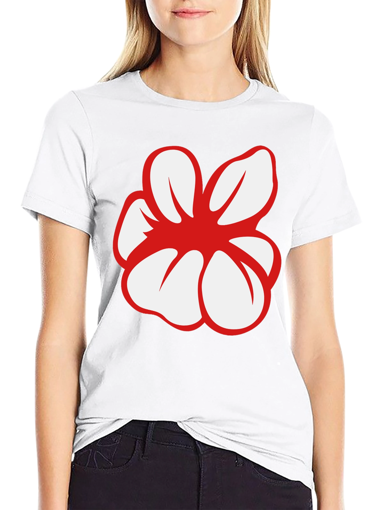 Bold Flower Graphic Black T-Shirt
