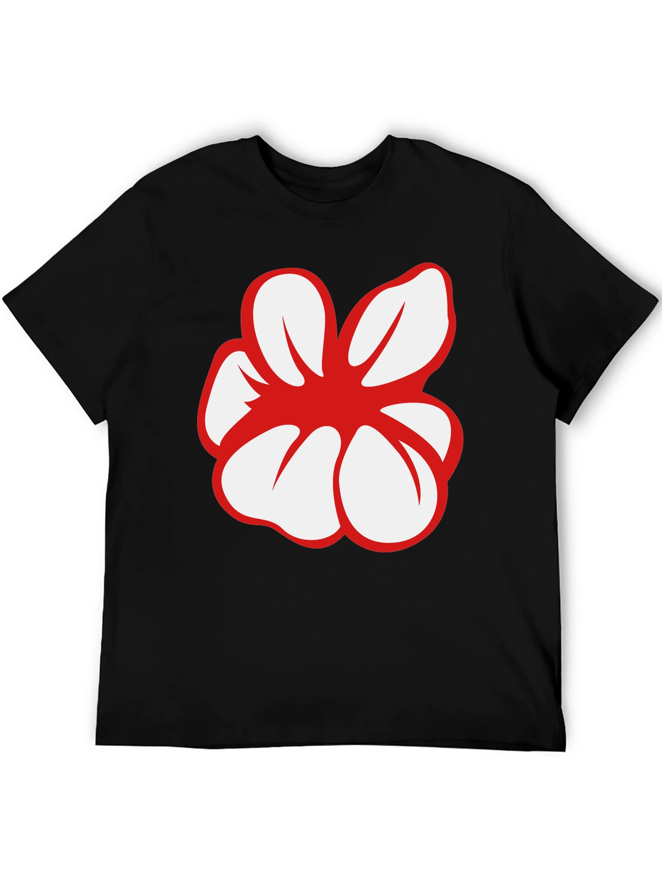 Bold Flower Graphic Black T-Shirt