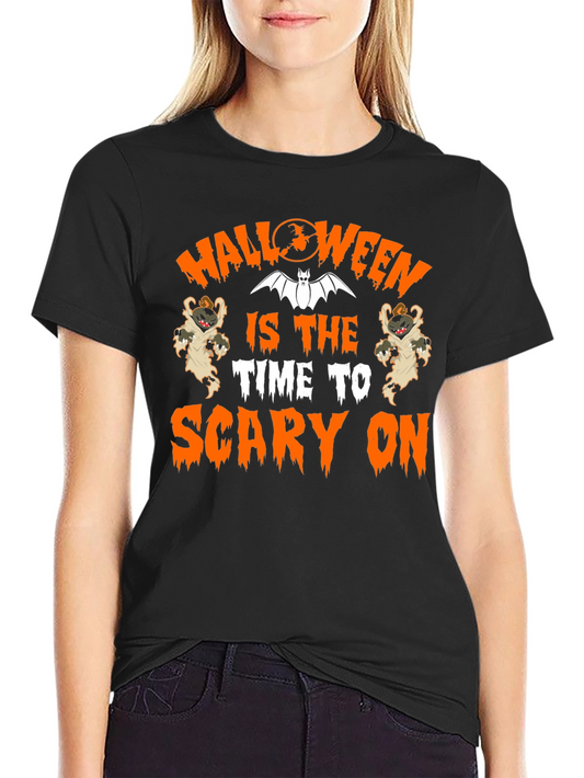Halloween Scary On Black Graphic Tee