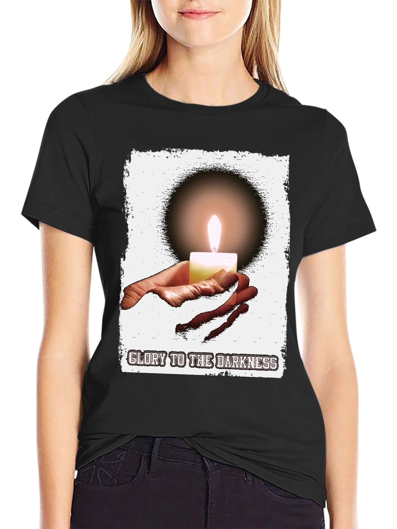 Glory to the Darkness Candle Graphic T-Shirt