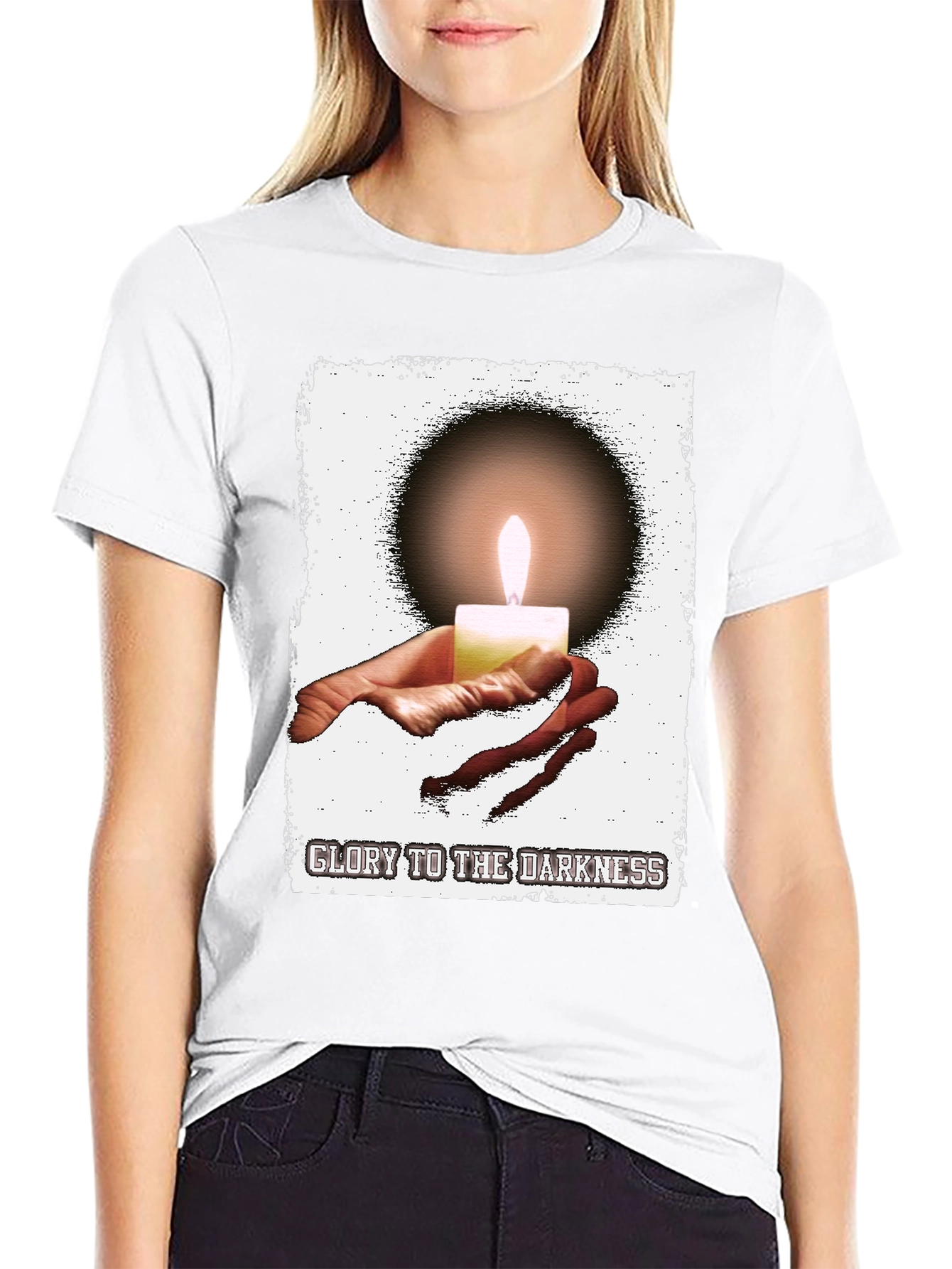 Glory to the Darkness Candle Graphic T-Shirt