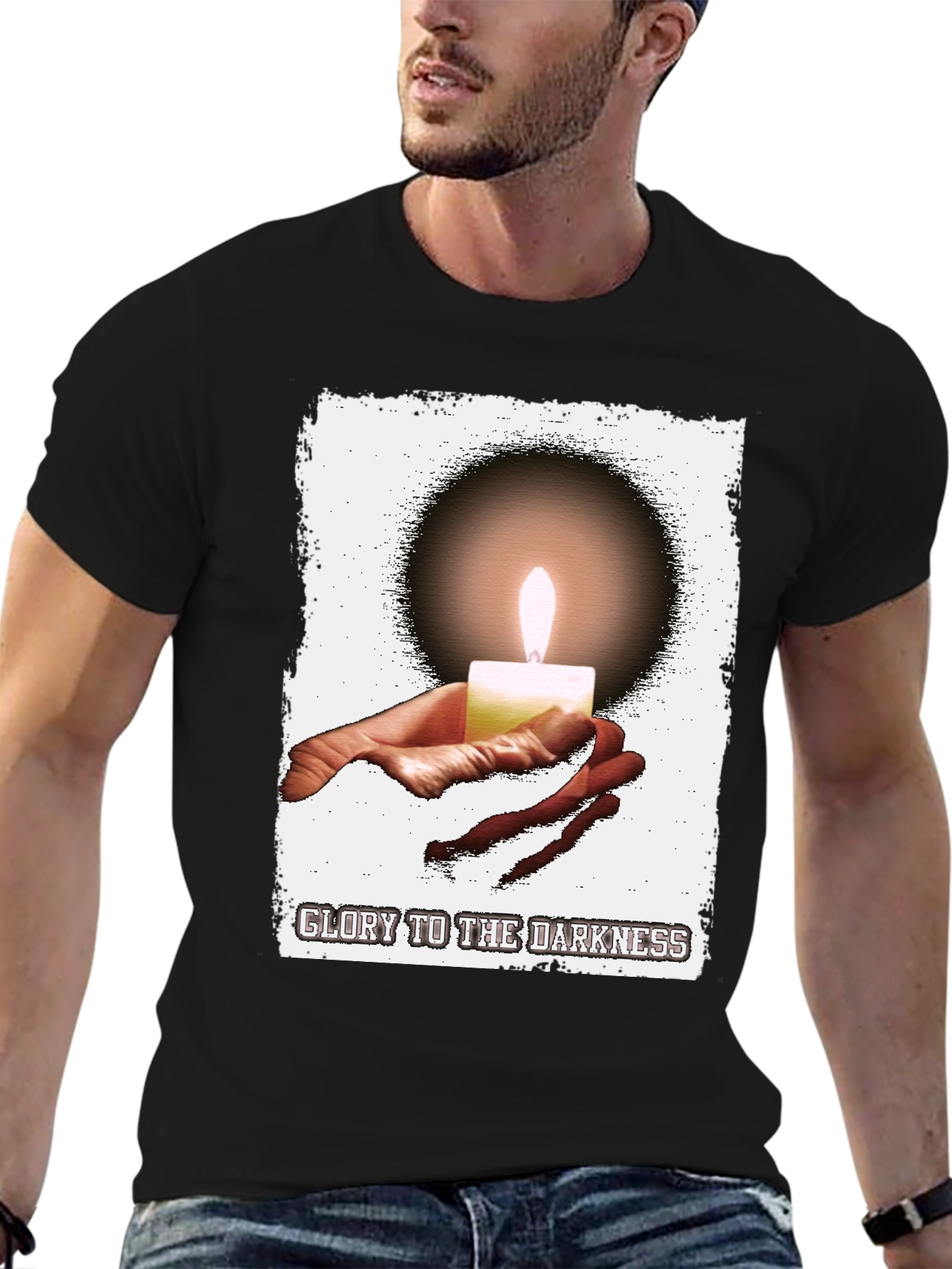 Glory to the Darkness Candle Graphic T-Shirt